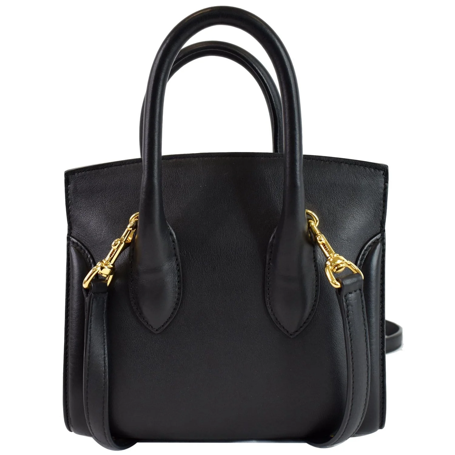 ALEXANDER MCQUEEN Heroine 21 Mini Leather Tote Bag Black - Image 3