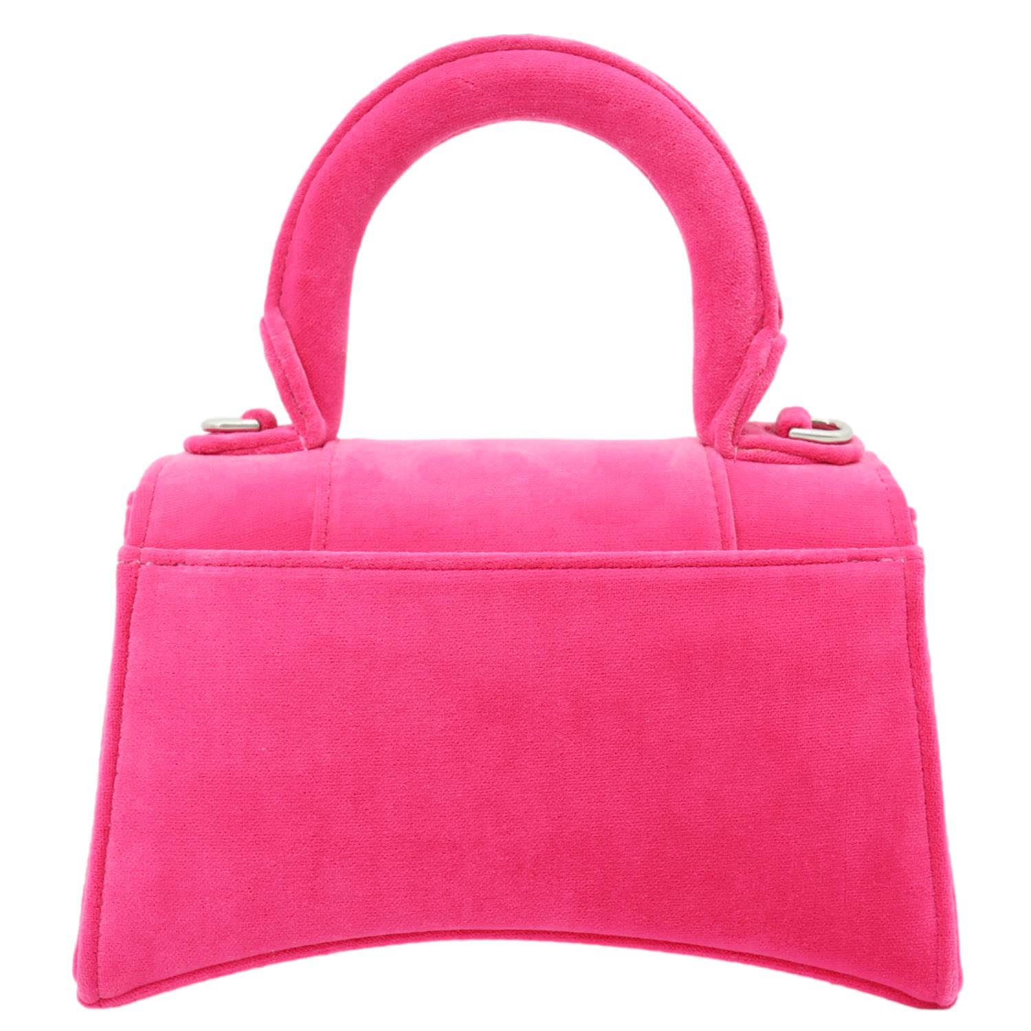 BALENCIAGA Hourglass Velvet Crossbody Bag Pink - Image 5
