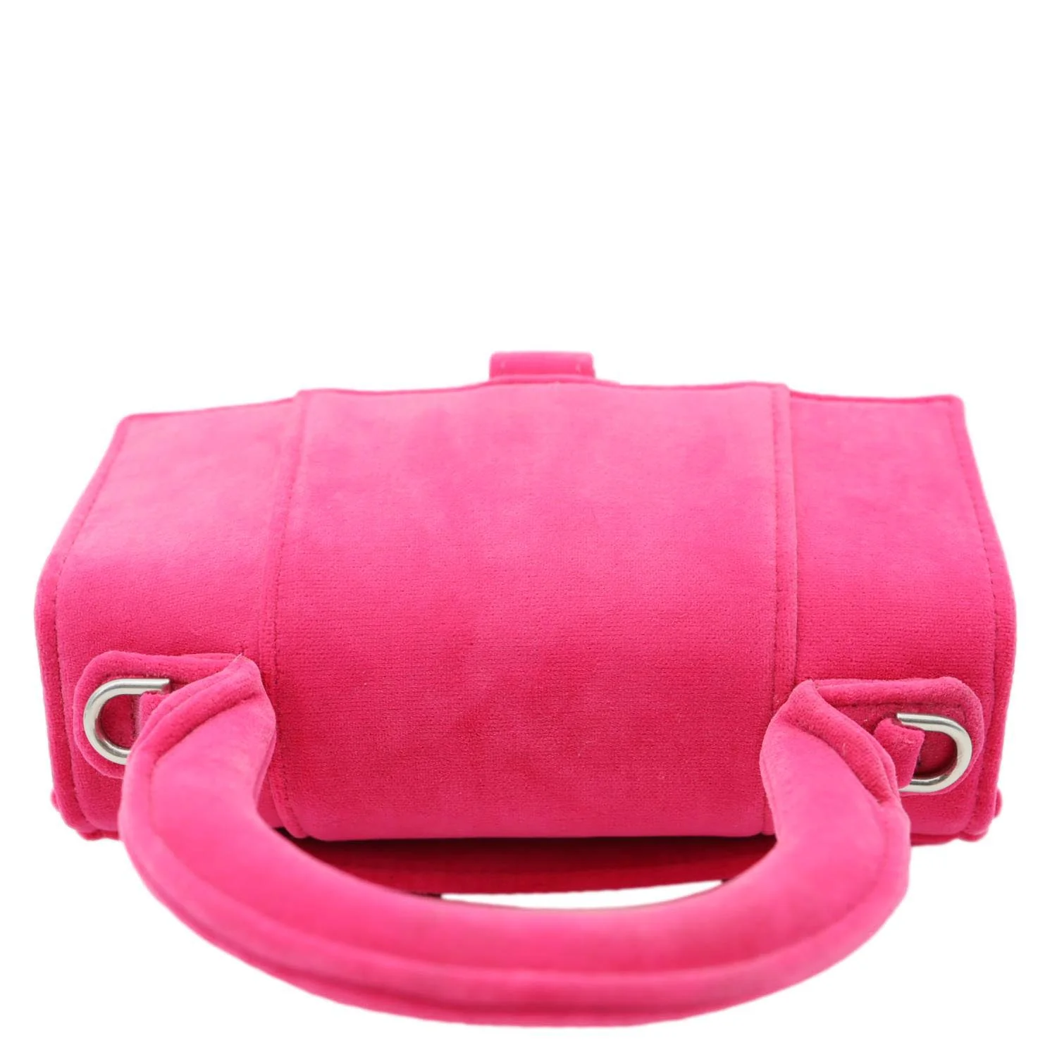 BALENCIAGA Hourglass Velvet Crossbody Bag Pink - Image 6