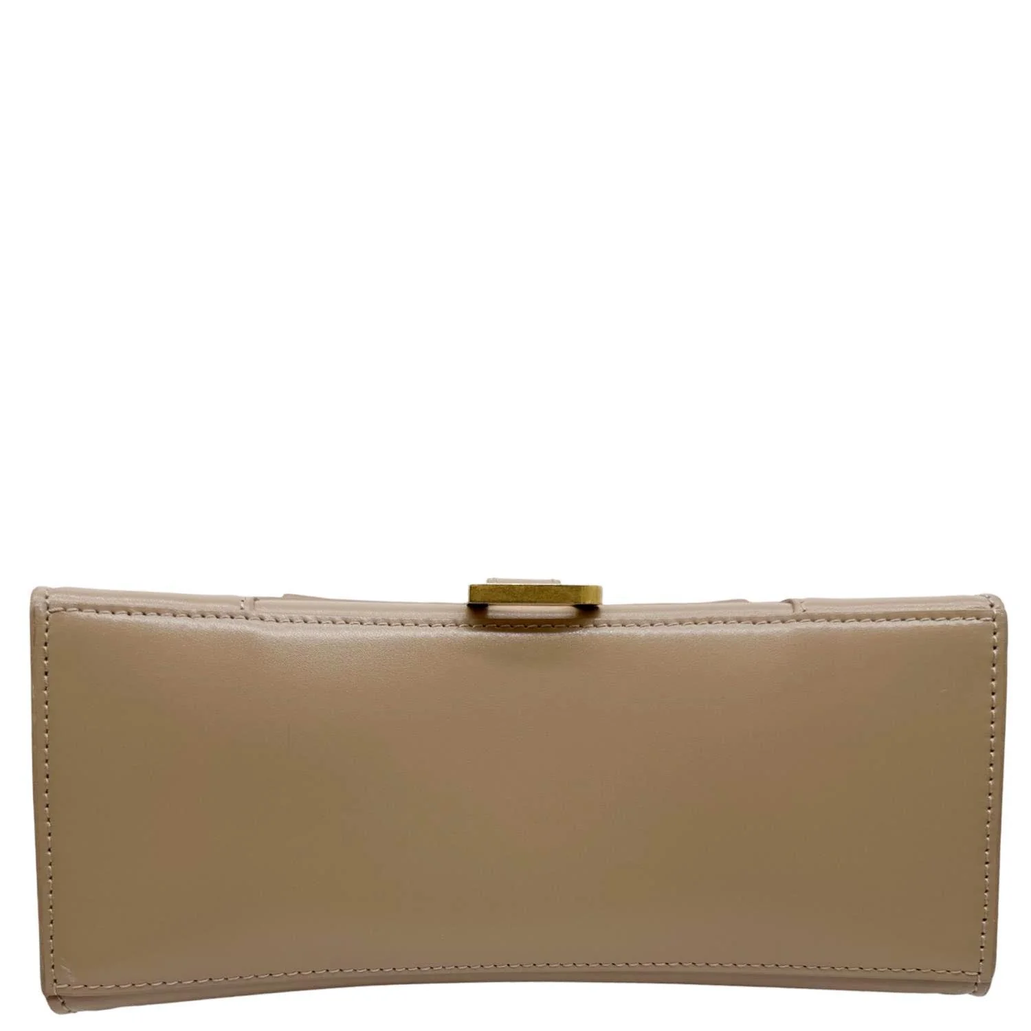 BALENCIAGA Hourglass Leather Top Handle Shoulder Bag Beige - Image 9