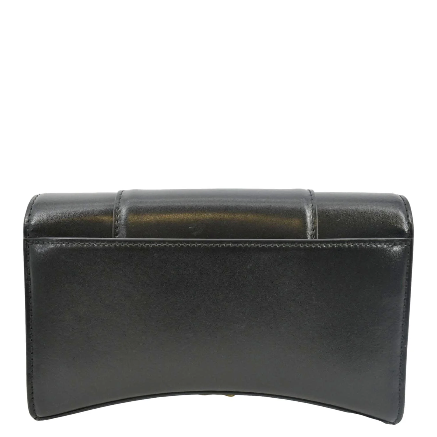 BALENCIAGA Hourglass Leather Chain Wallet Shoulder Bag Black - Image 4