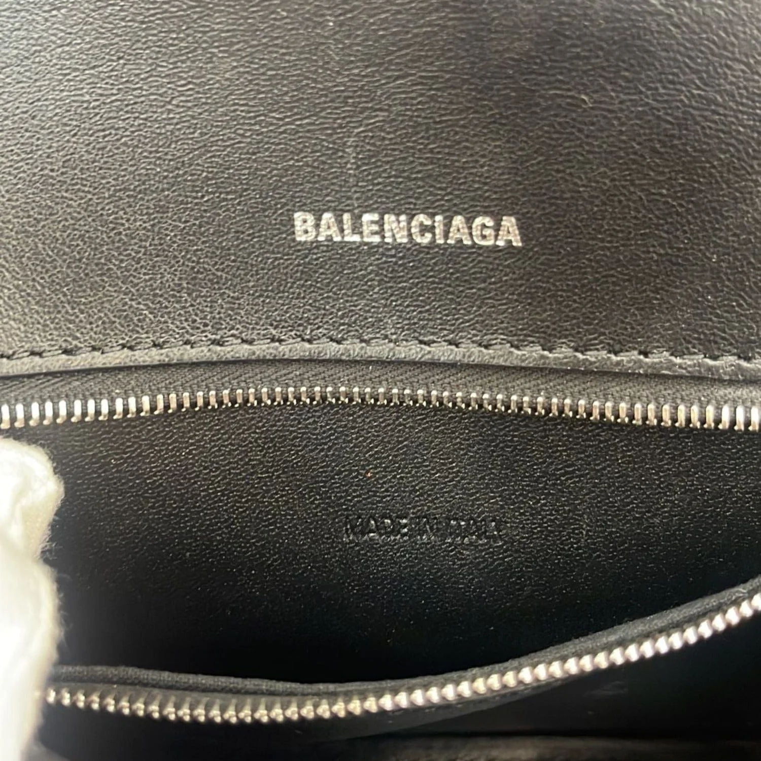 BALENCIAGA Women Hourglass Polka Dot Leather Tote Shoulder Bag Black - Image 10