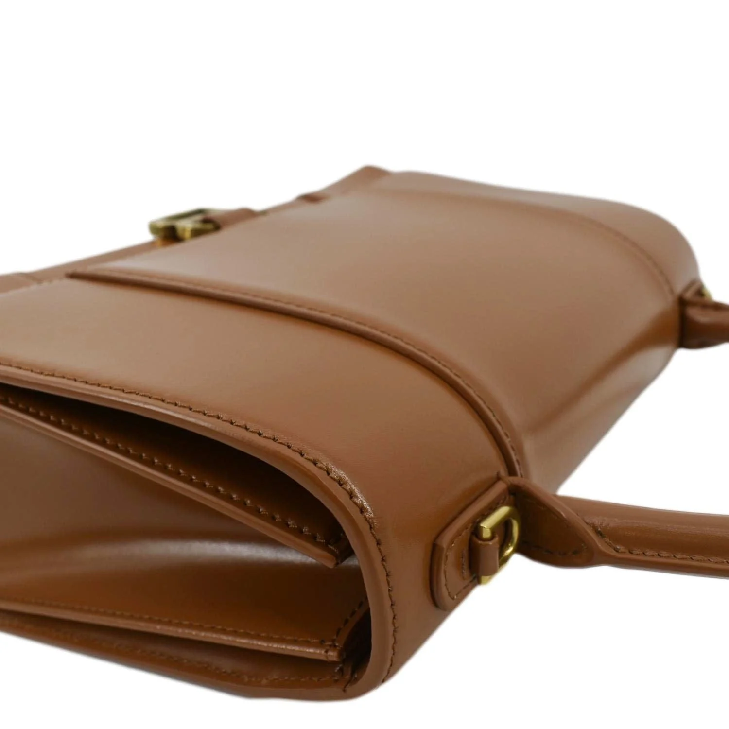 BALENCIAGA Medium Hourglass Leather Top Handle Shoulder Bag Tan - Image 6