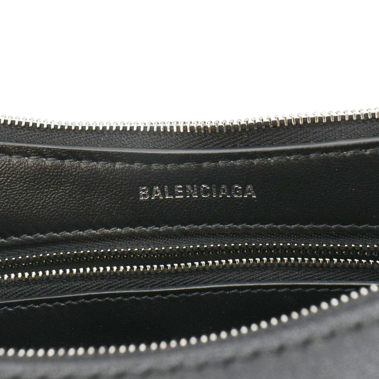 BALENCIAGA Mary Kate Leather Shoulder Bag Black - Image 12