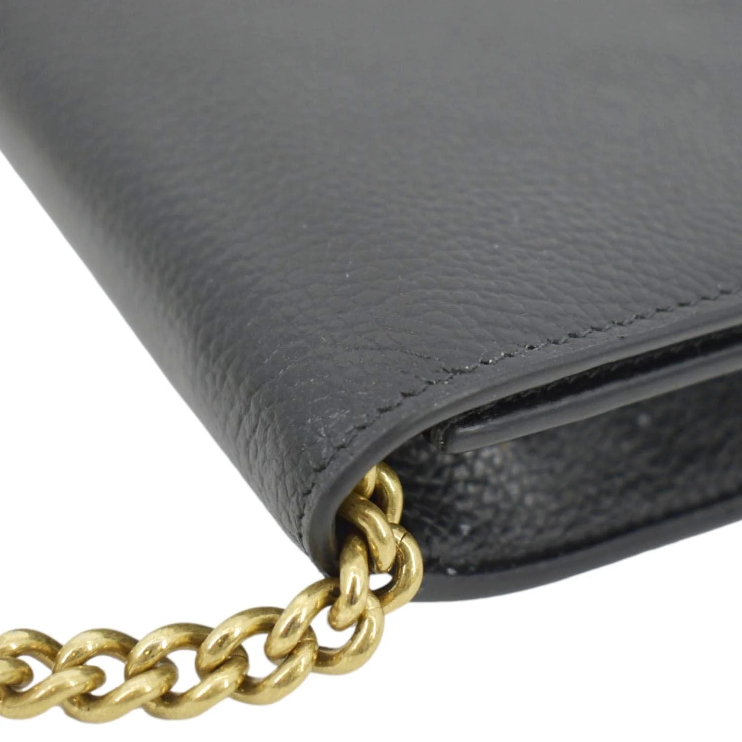 BALENCIAGA Wallet on Chain Leather Shoulder Bag Black - Image 7