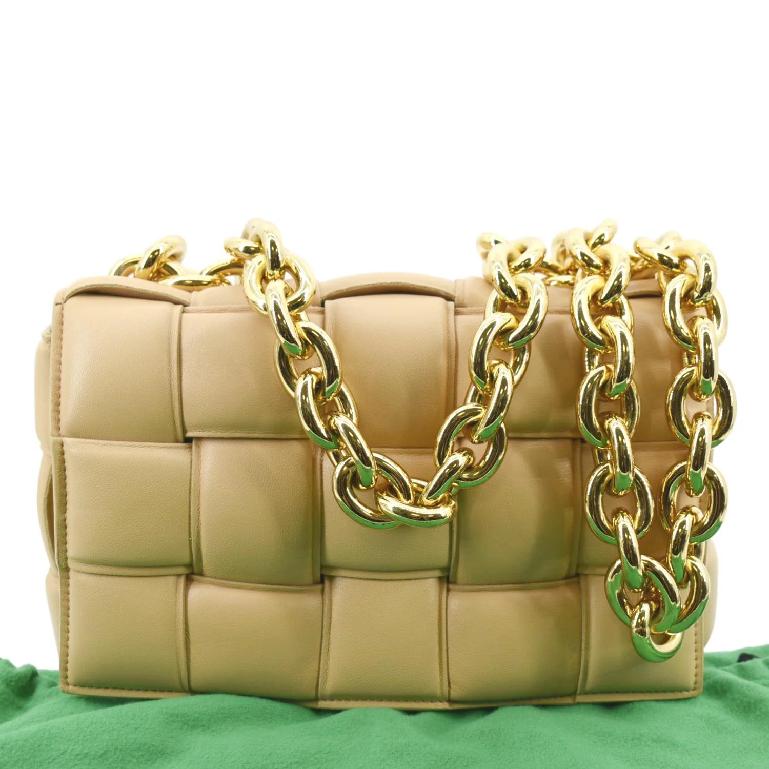 BOTTEGA VENETA Chain Cassette Padded Leather Crossbody Bag Caramel - Image 3