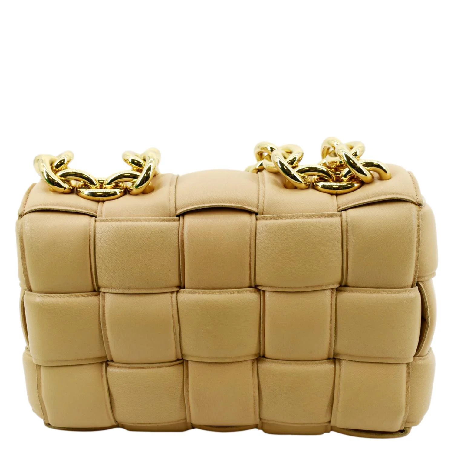 BOTTEGA VENETA Chain Cassette Padded Leather Crossbody Bag Caramel - Image 4