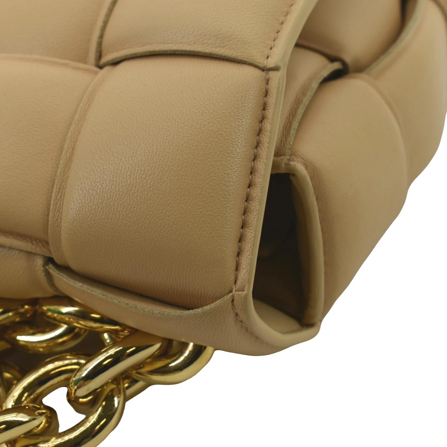 BOTTEGA VENETA Chain Cassette Padded Leather Crossbody Bag Caramel - Image 7