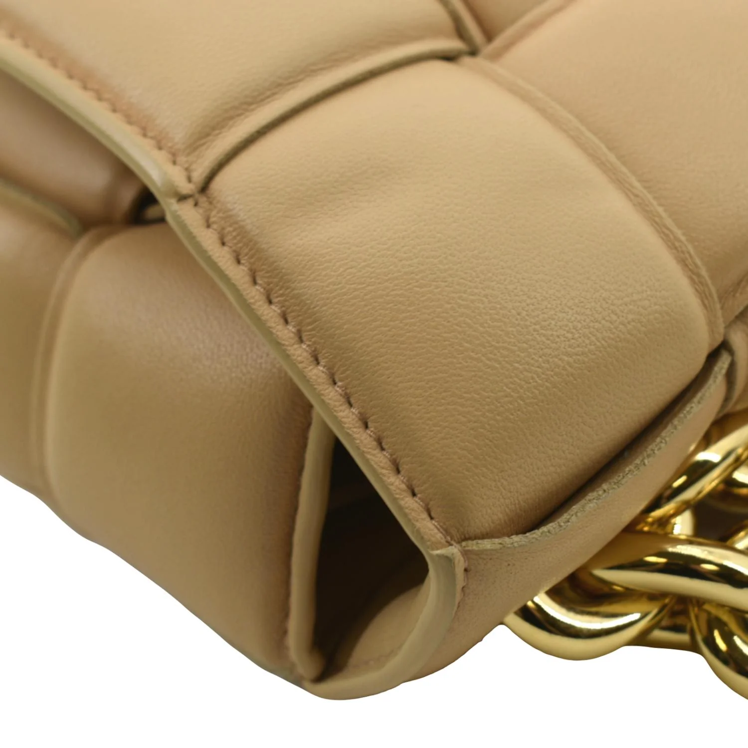 BOTTEGA VENETA Chain Cassette Padded Leather Crossbody Bag Caramel - Image 9