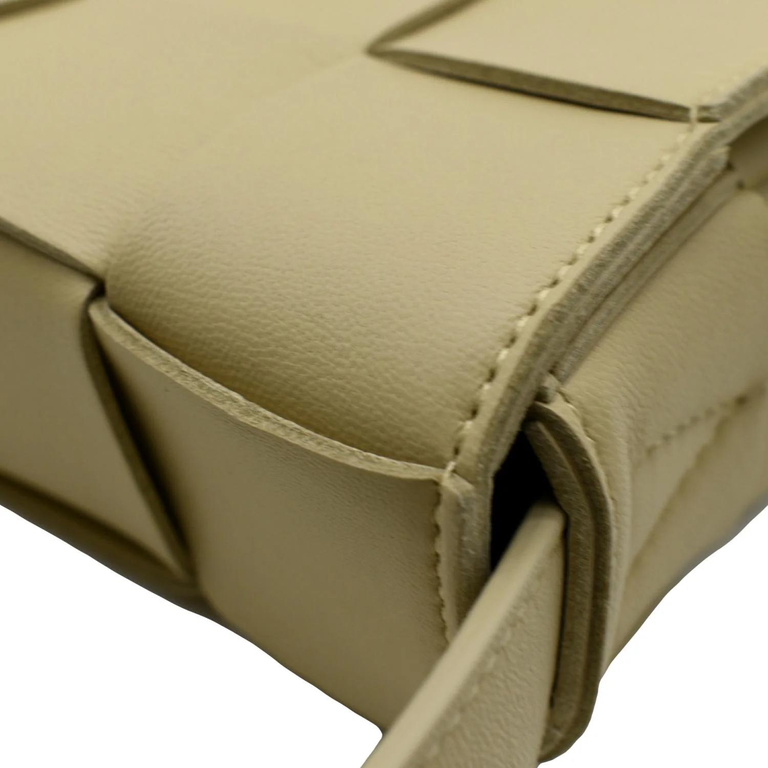 BOTTEGA VENETA Cassette Intreccio Leather Crossbody Bag Beige - Image 6