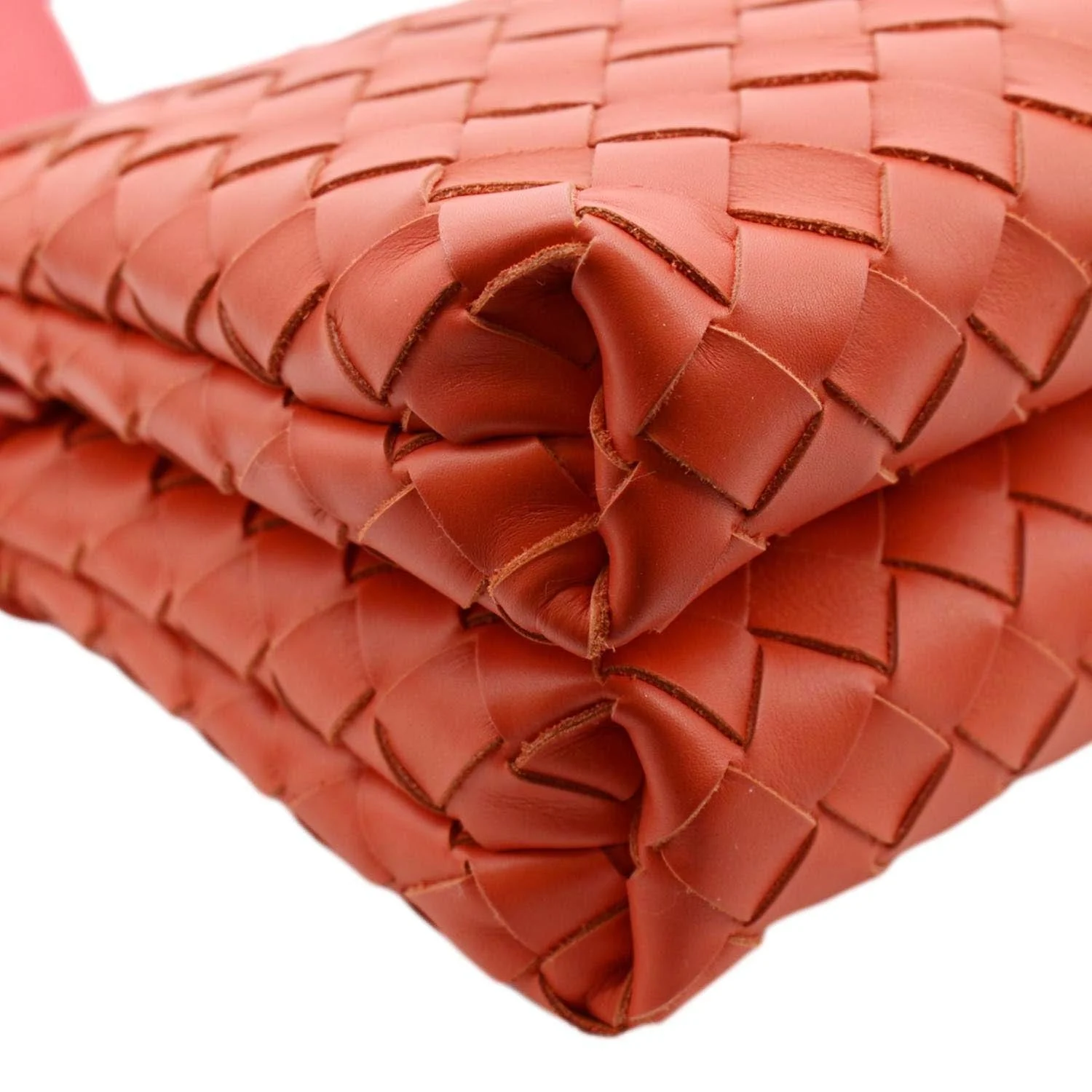 BOTTEGA VENETA Intrecciato Leather Crossbody Messenger Bag Red - Image 6