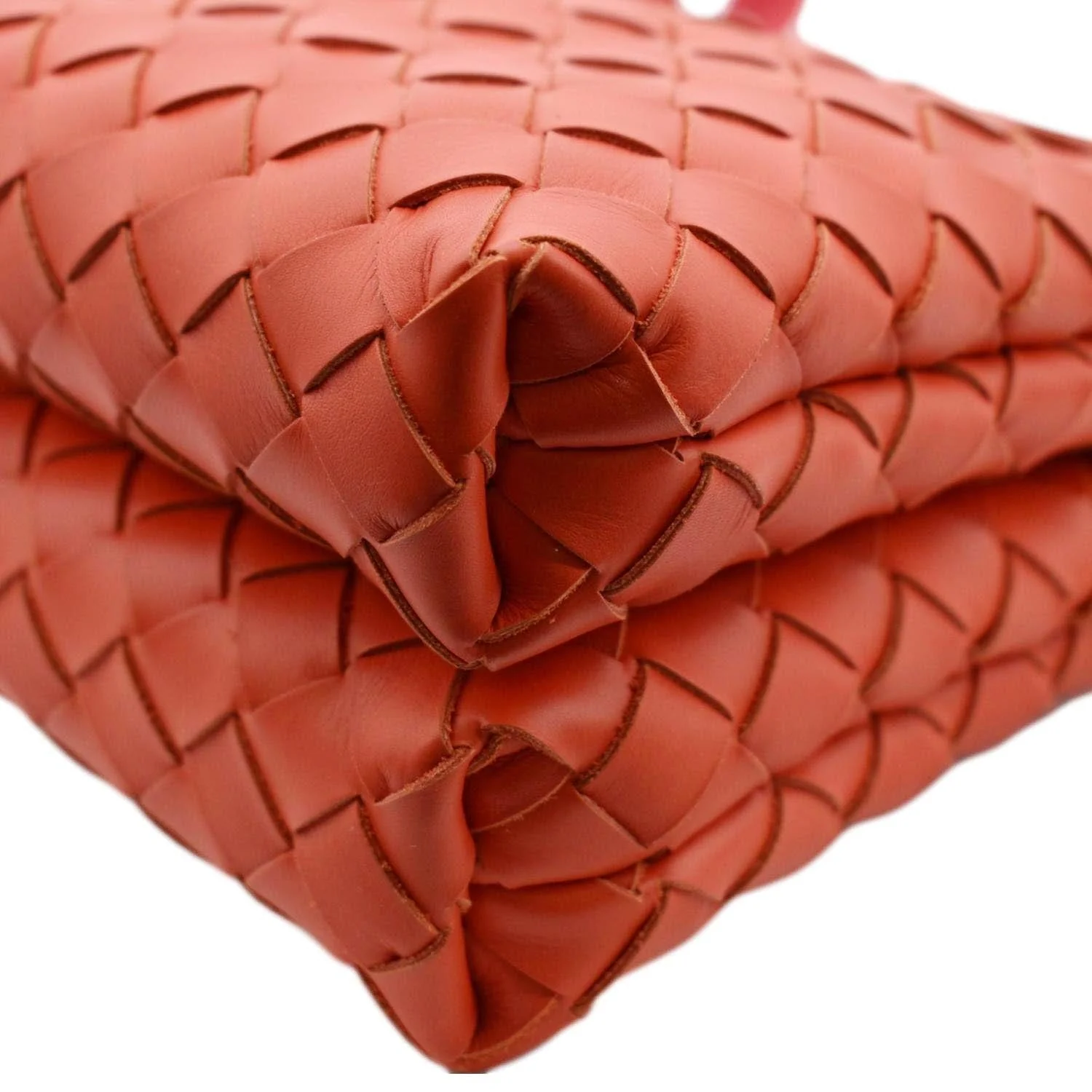 BOTTEGA VENETA Intrecciato Leather Crossbody Messenger Bag Red - Image 7