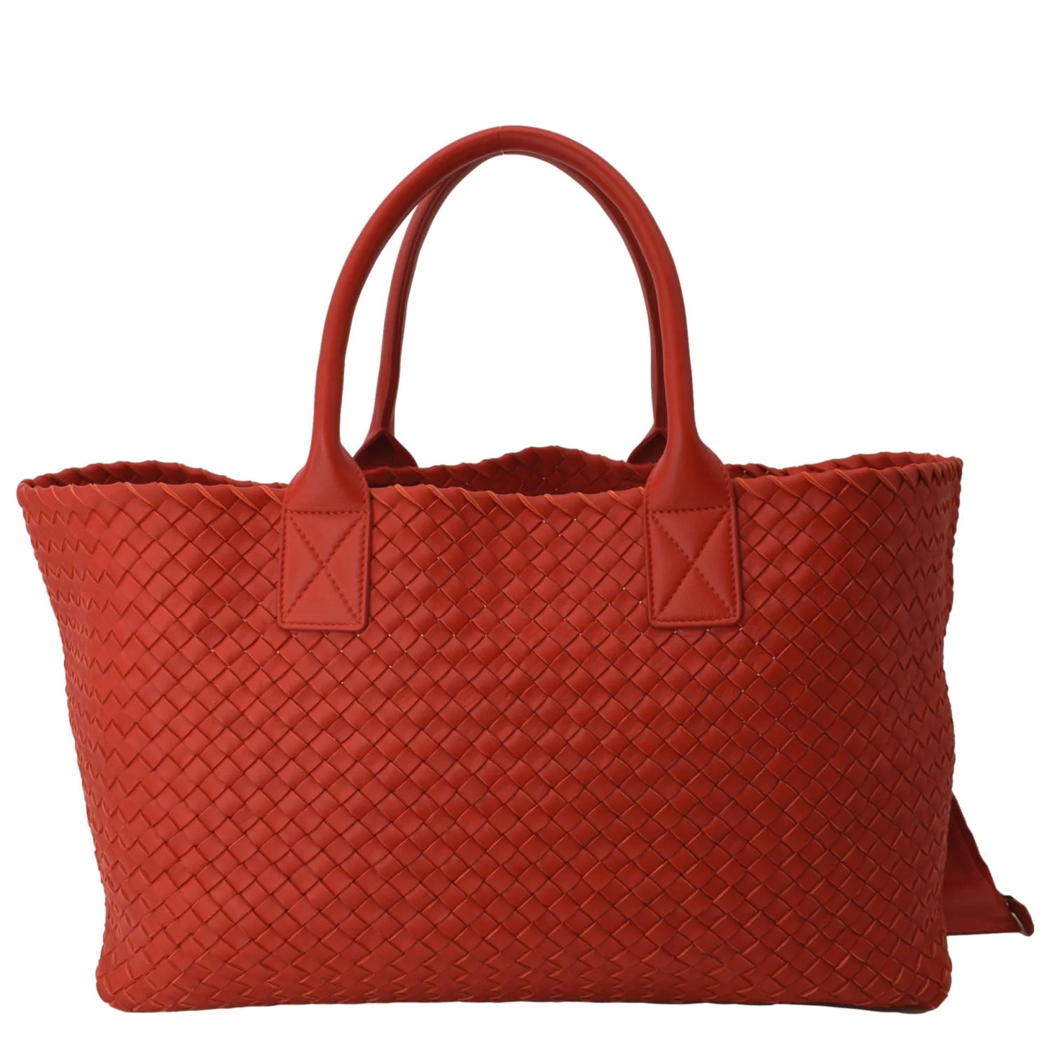 BOTTEGA VENETA Medium Cabat Intreccio Leather Tote Bag Red - Image 3