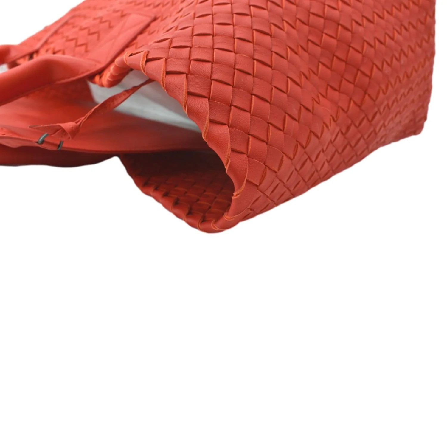 BOTTEGA VENETA Medium Cabat Intreccio Leather Tote Bag Red - Image 6