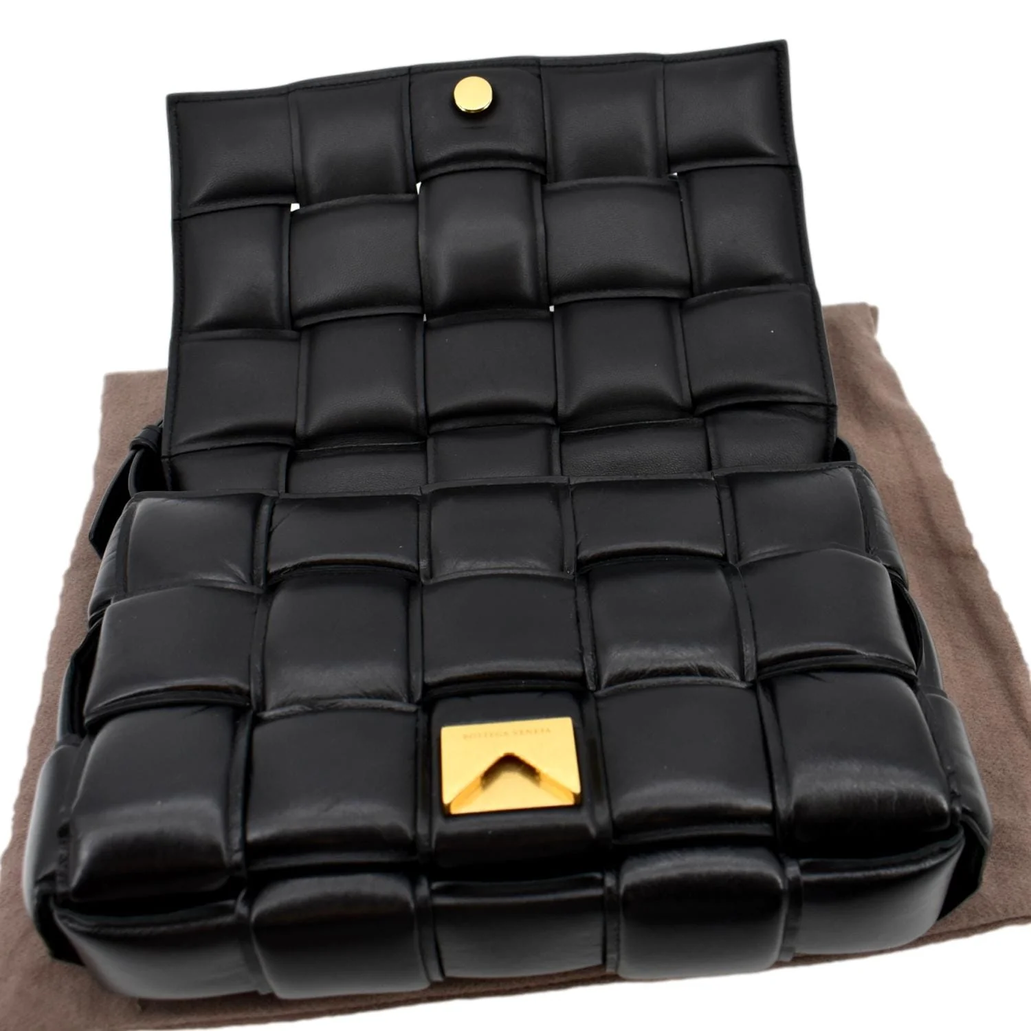 BOTTEGA VENETA Padded Cassette Leather Crossbody Bag Black - Image 9
