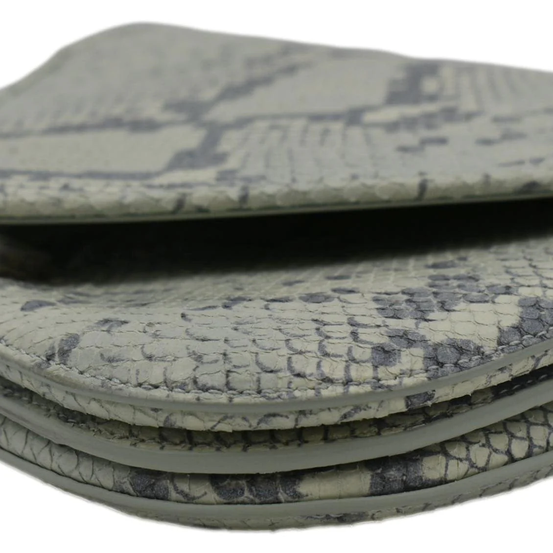 BOTTEGA VENETA Mount Envelope Python Leather Crossbody Bag Light Green - Image 8