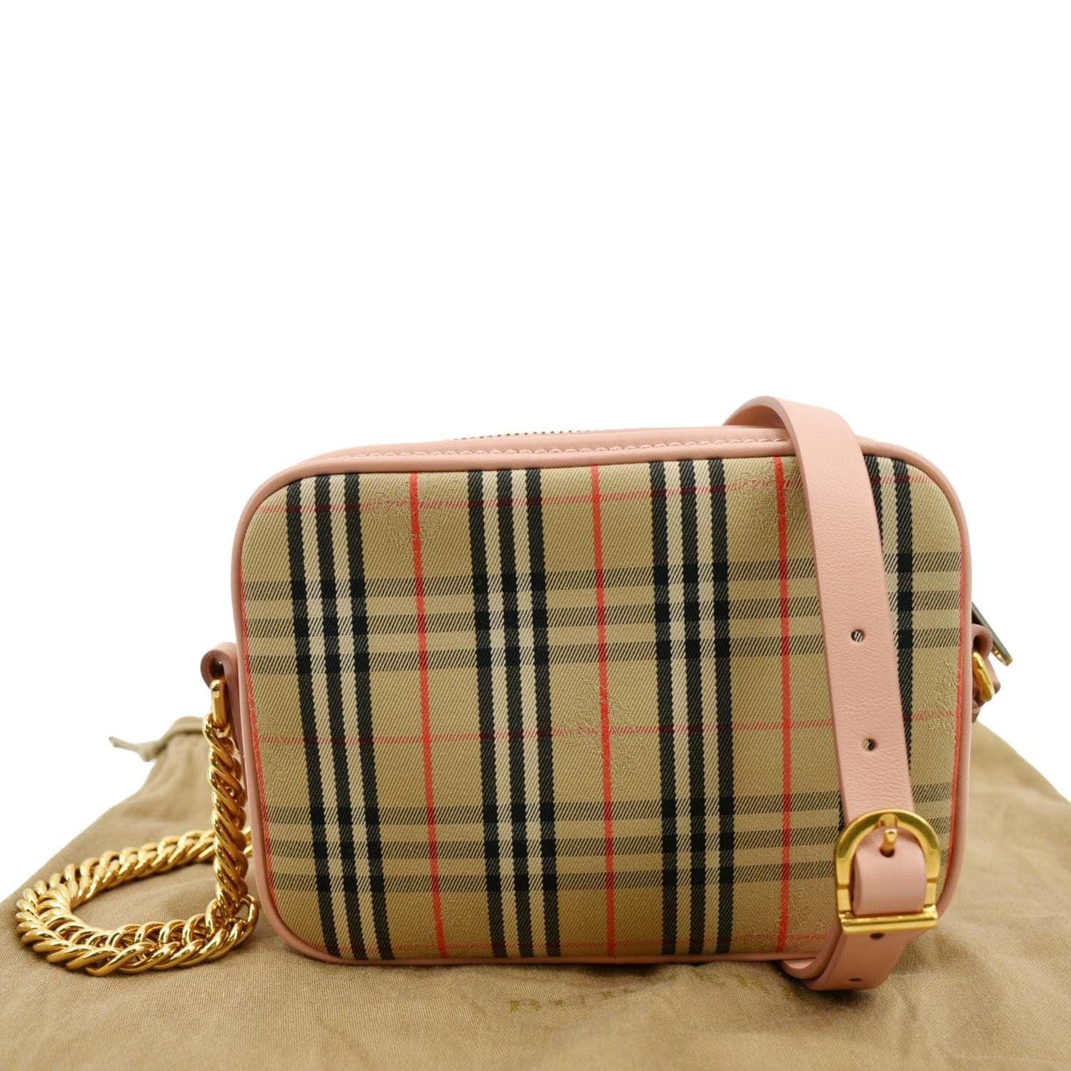 BURBERRY 1983 Knight Check Link Crossbody Camera Bag Light Pink - Image 3