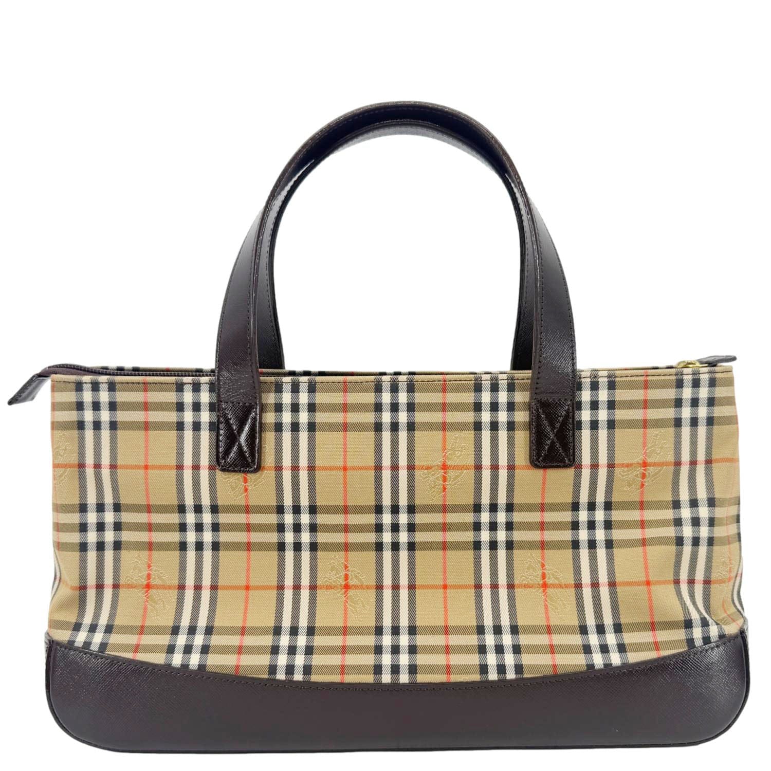 BURBERRY 20th Century Haymarket House Check Canvas Tote Bag Beige - Image 5