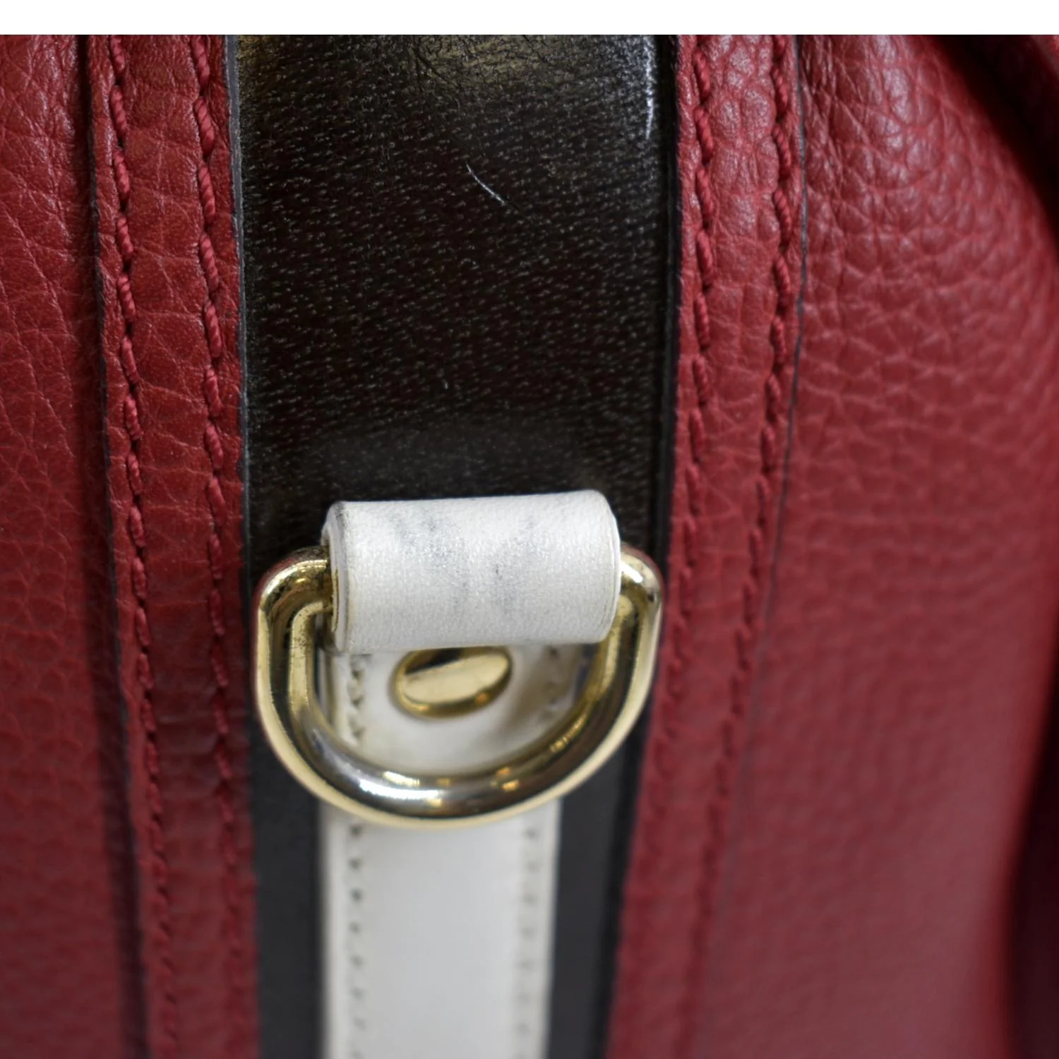 BURBERRY Alchester Bowling Leather Satchel Shoulder Bag Red - Image 13