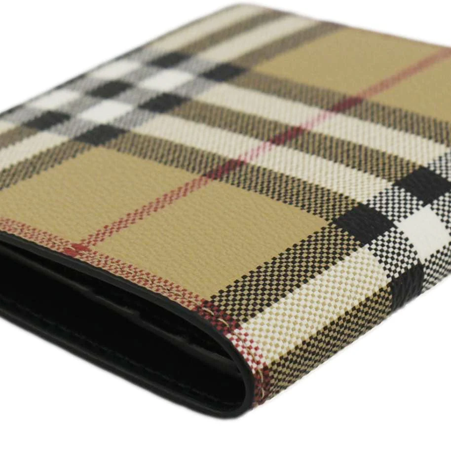 BURBERRY Check Leather Bifold Wallet Beige - Image 6