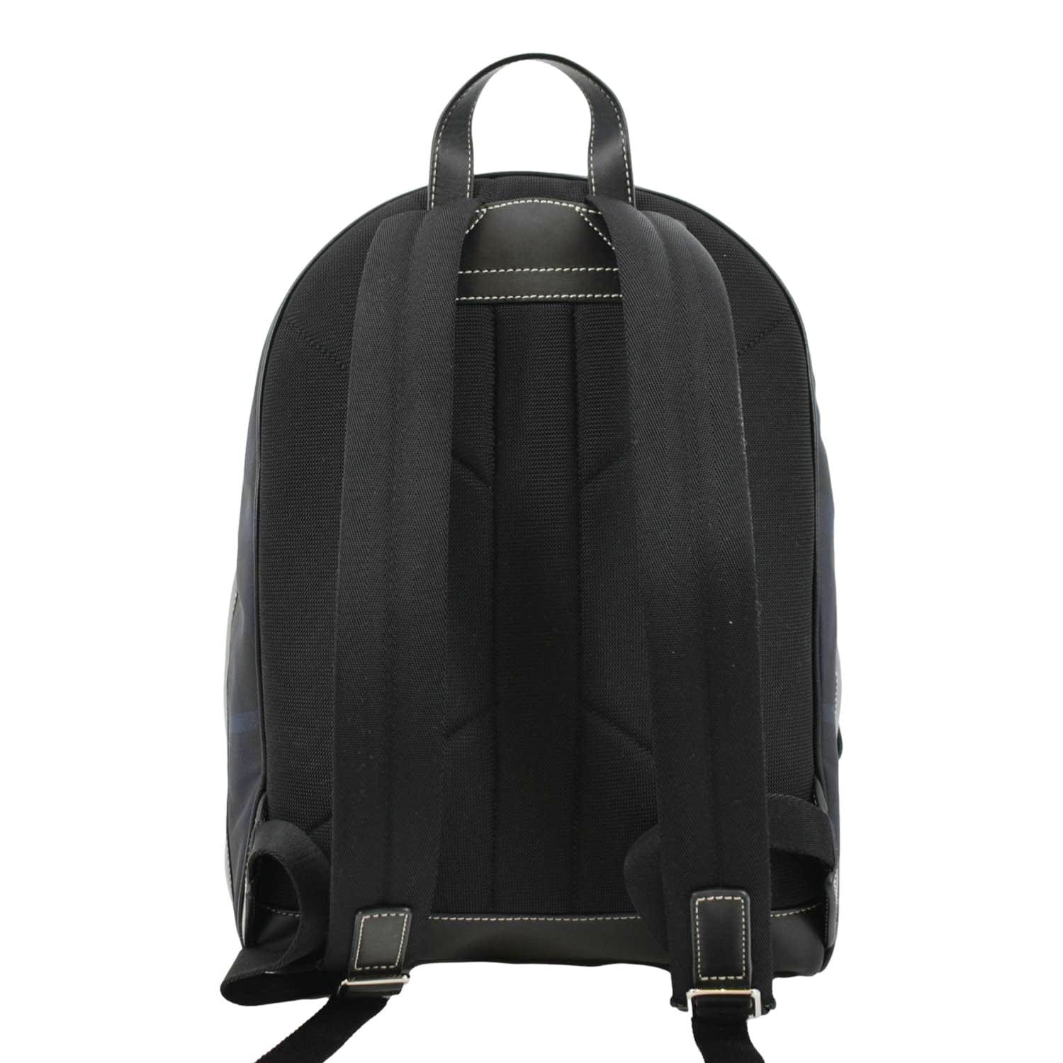 BURBERRY Rocco Check Fabric Backpack Navy Blue - Image 3