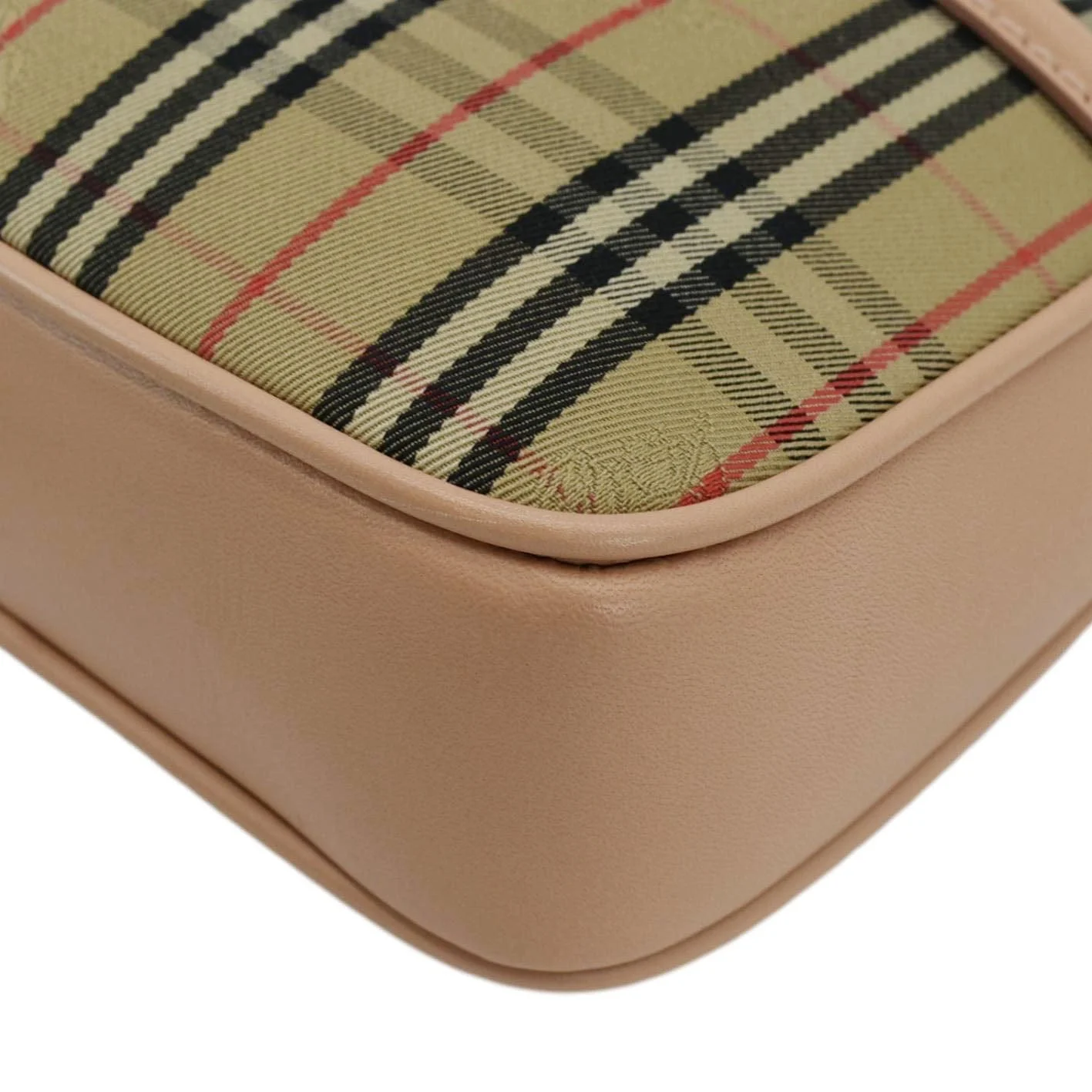 BURBERRY 1983 Knight Check Link Leather Crossbody Belt Bag Pink - Image 7