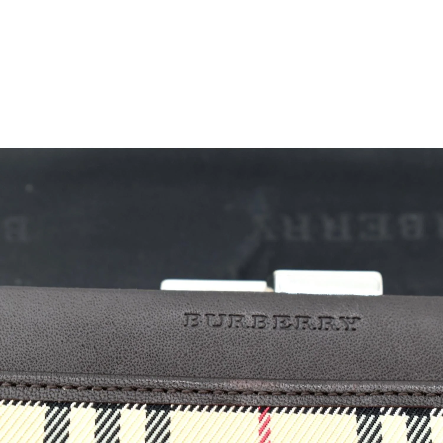 BURBERRY Continental Leather Check Wallet Black - Image 10