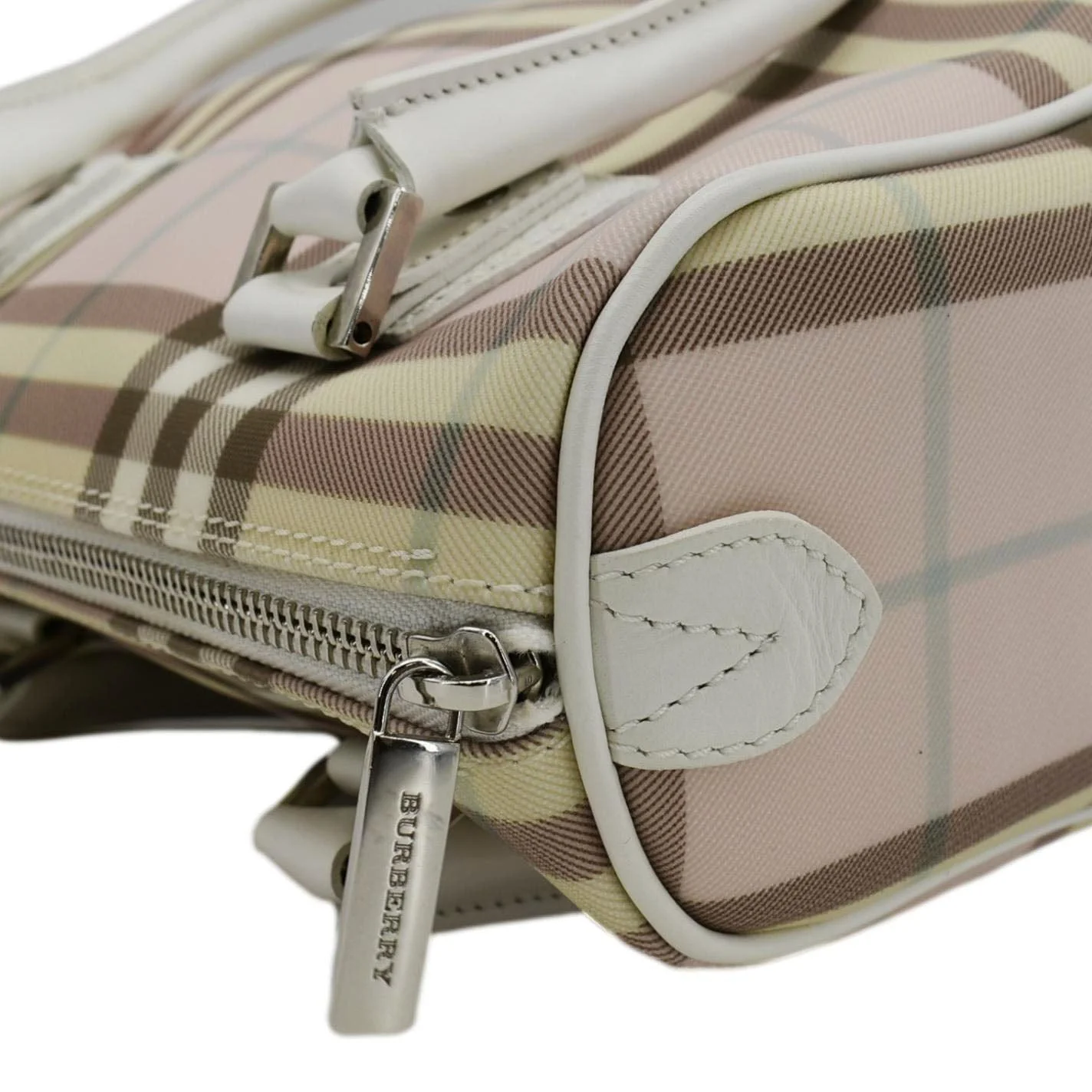 BURBERRY Classic Vintage Check Canvas Tote Bag Light Pink - Image 7