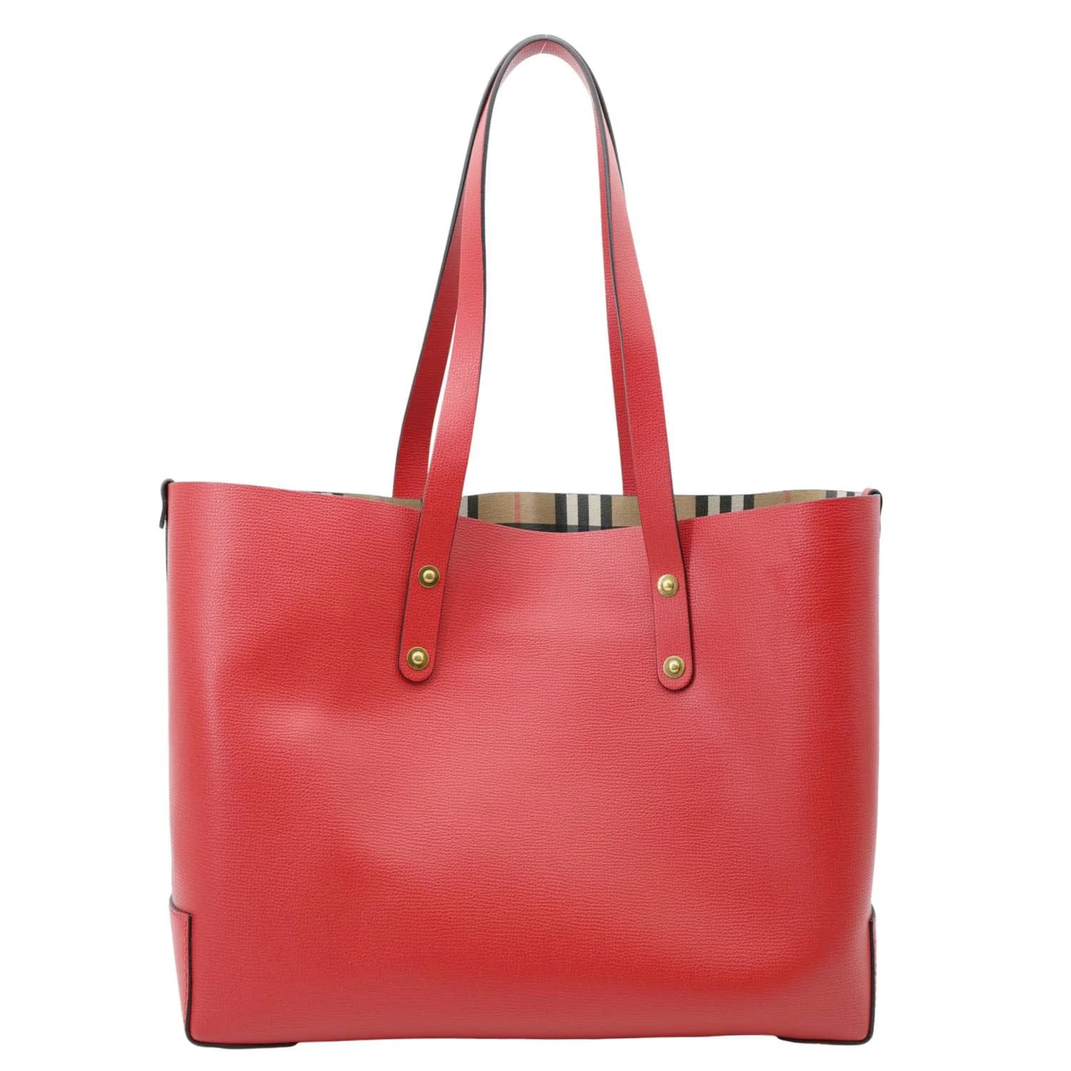 BURBERRY Crest Small Calfskin Leather Tote Bag Red - Image 4
