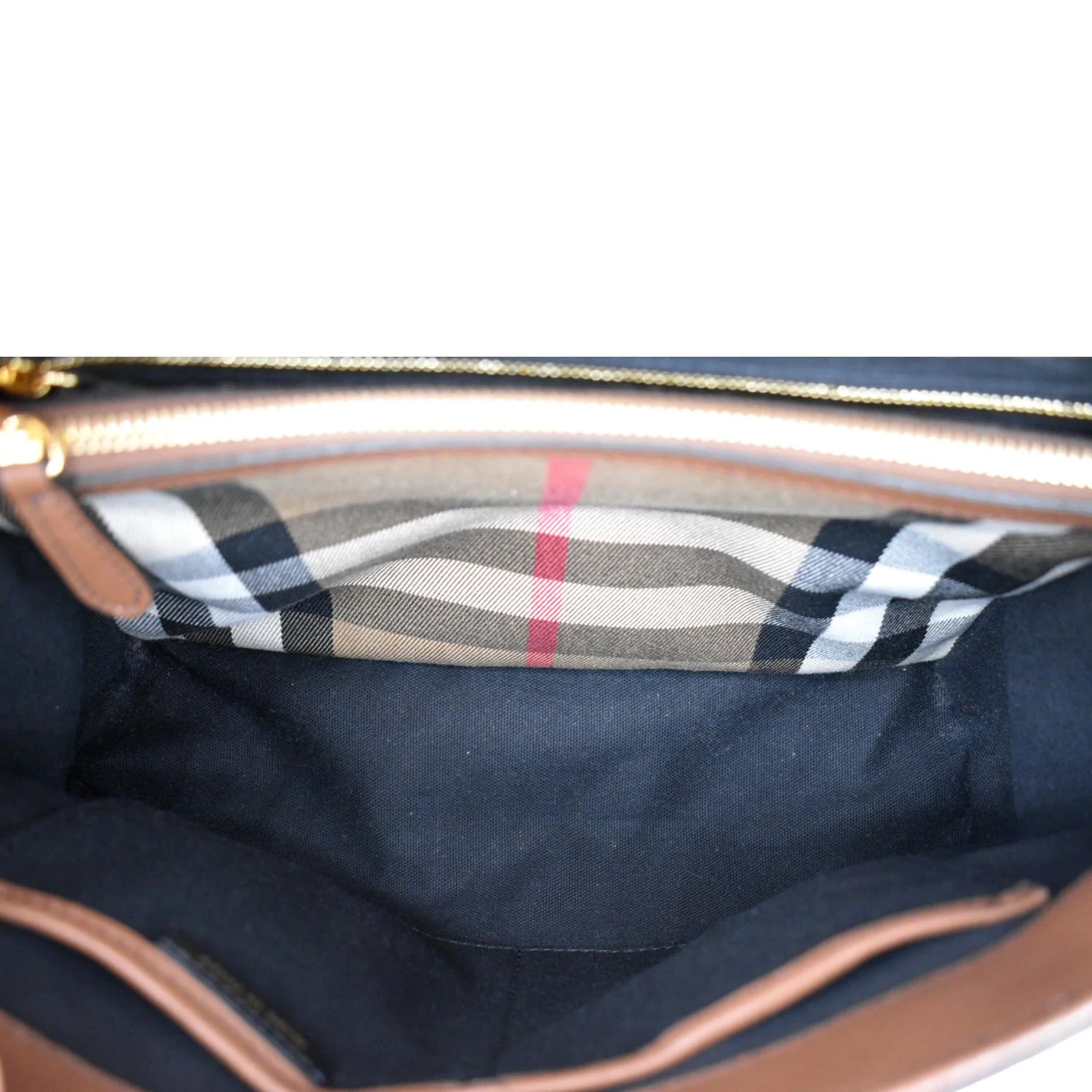 BURBERRY Derby House Check Leather Tote Shoulder Bag Dusty Pink - Image 10