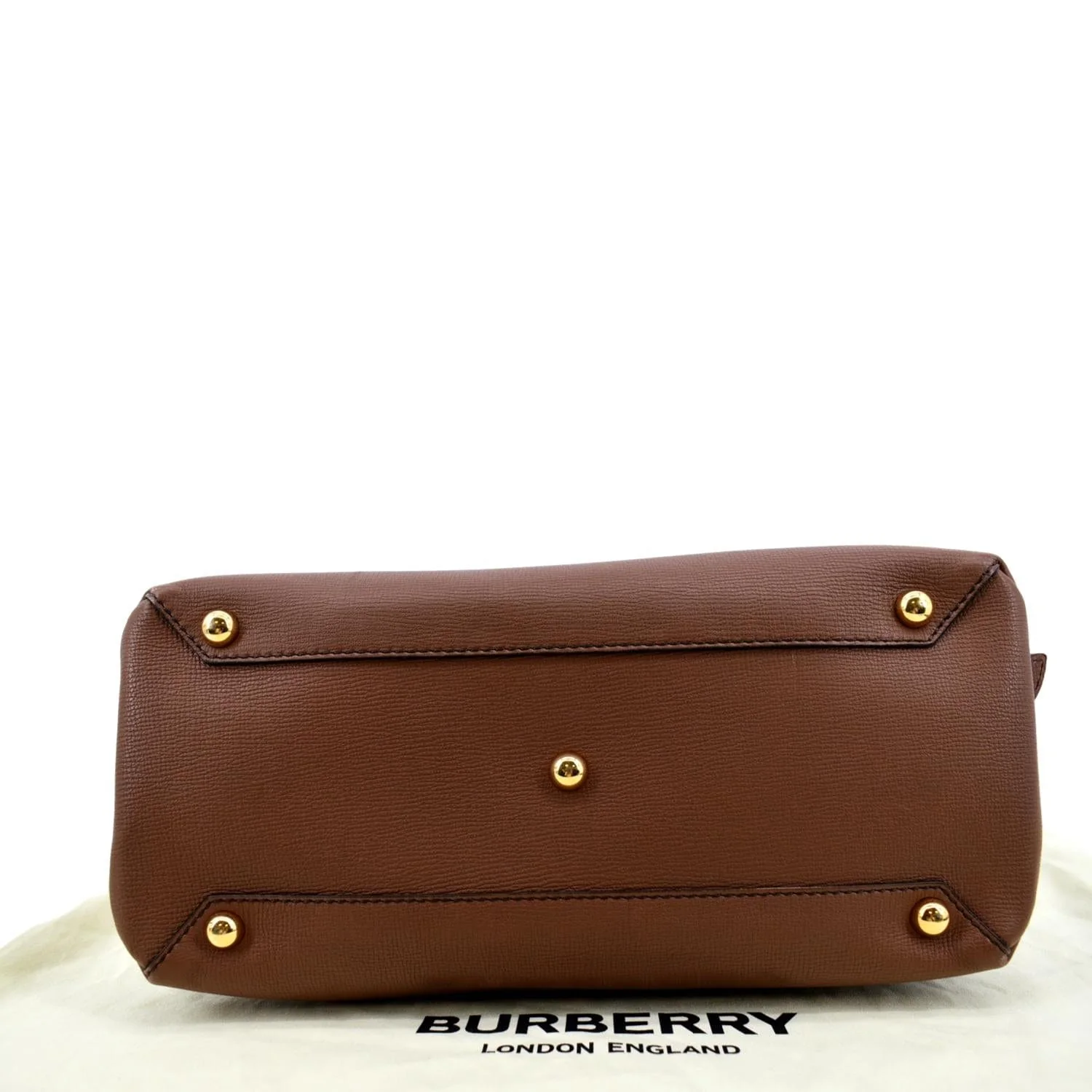 BURBERRY Derby House Check Leather Tote Shoulder Bag Dusty Pink - Image 9
