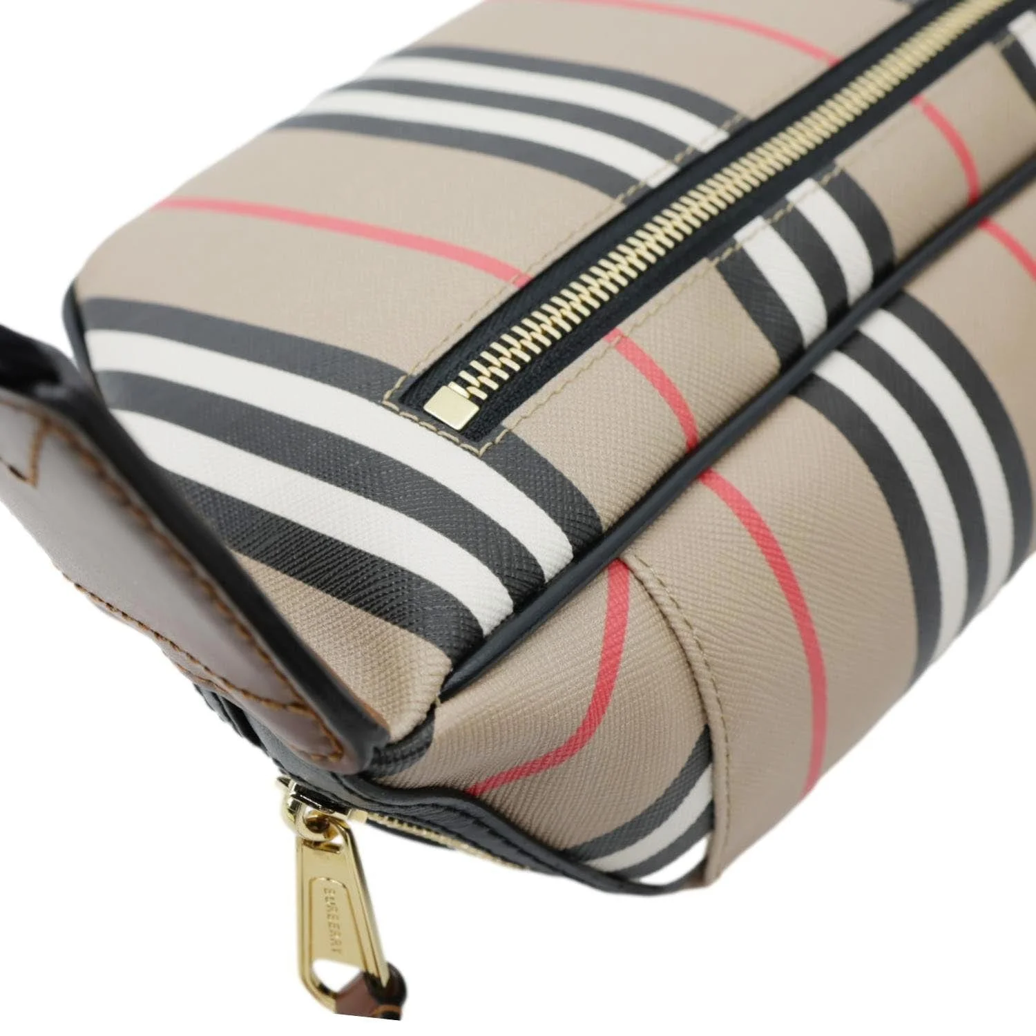 BURBERRY Sonny E-Canvas Icon Stripe Bumbag Beige - Image 12