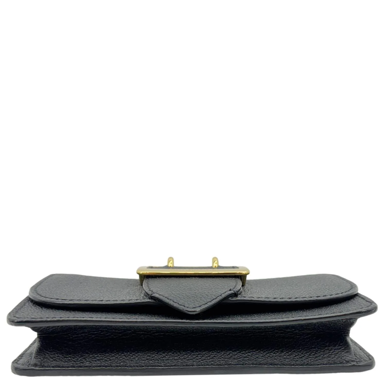 BURBERRY Buckle Small Grainy Calfskin Leather Chain Crossbody Bag Black - Image 10