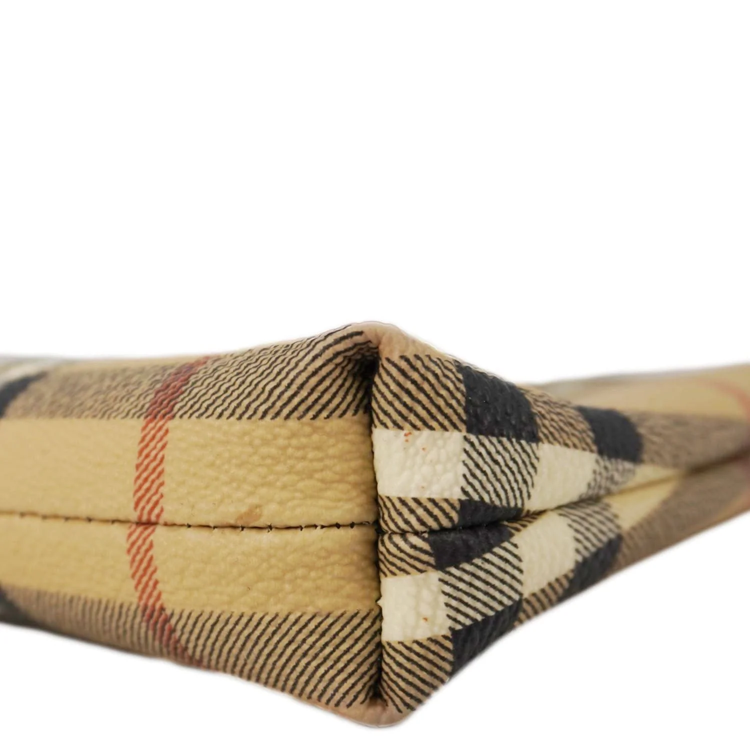 BURBERRY Haymarket House Check Canvas Pochette Bag Beige - Image 10