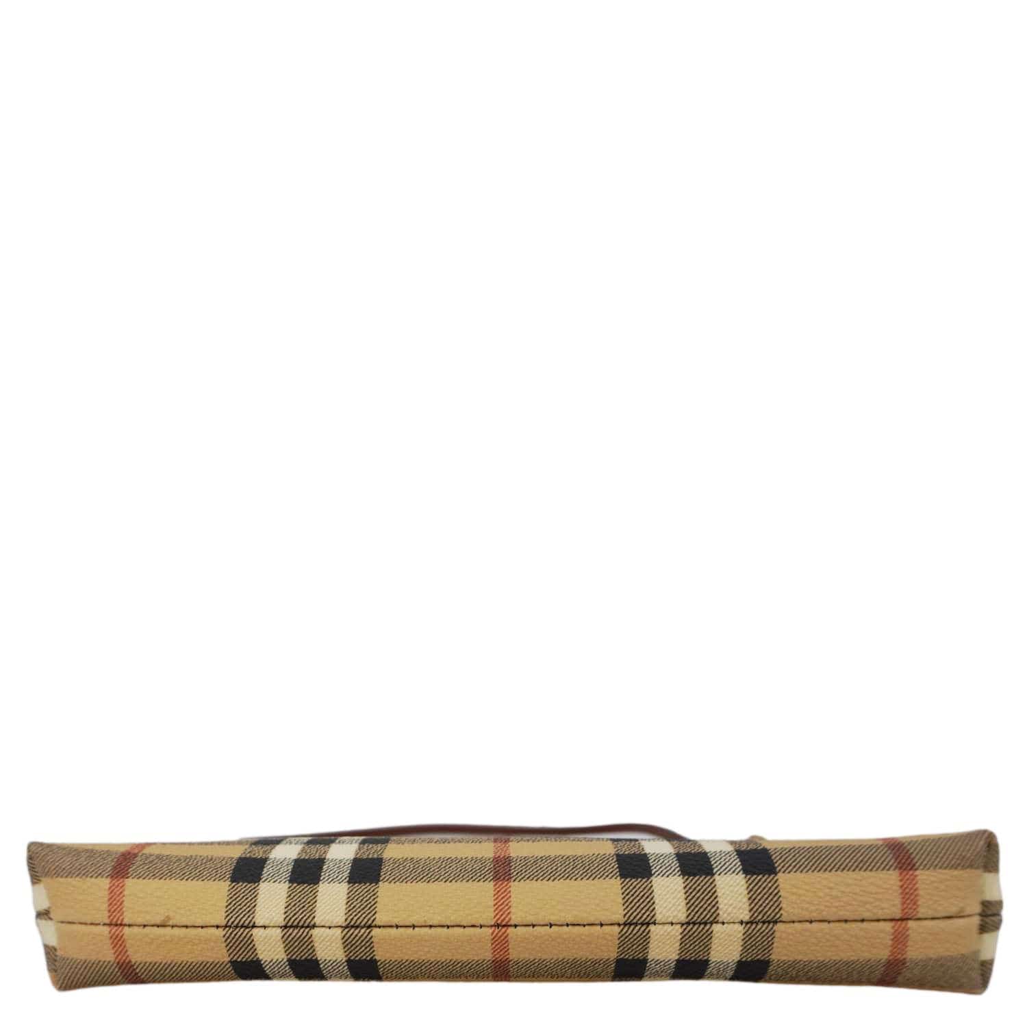 BURBERRY Haymarket House Check Canvas Pochette Bag Beige - Image 12