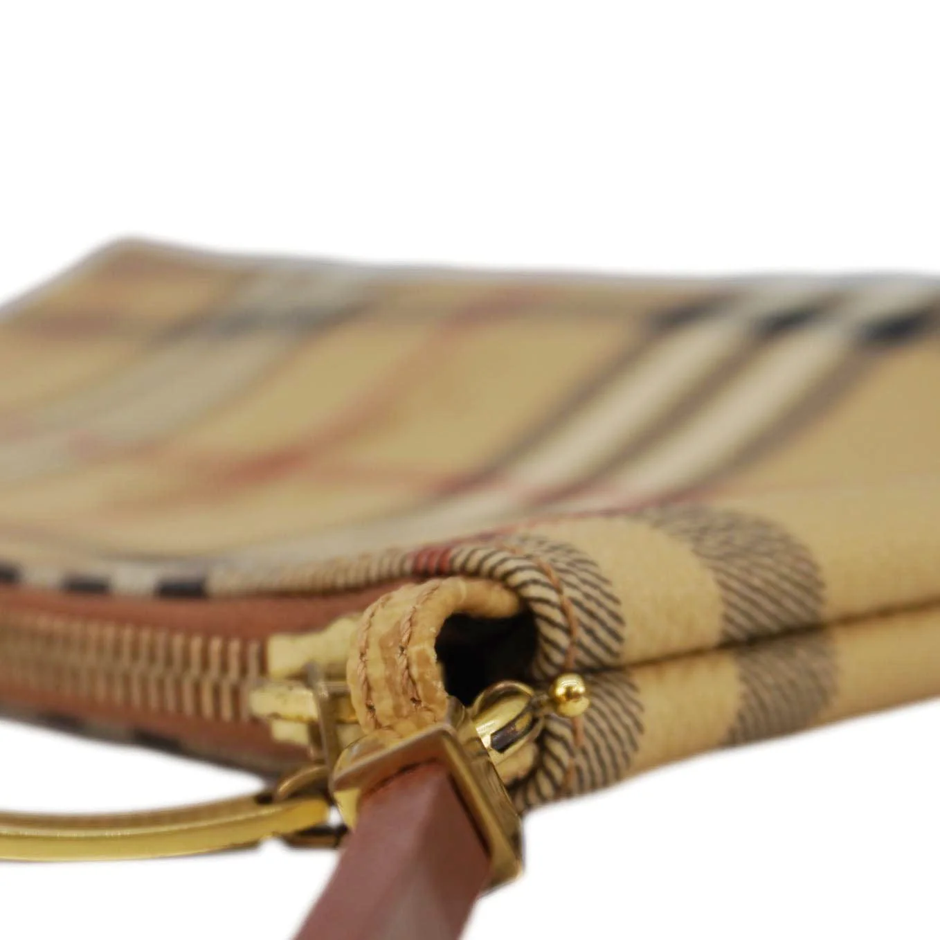 BURBERRY Haymarket House Check Canvas Pochette Bag Beige - Image 5