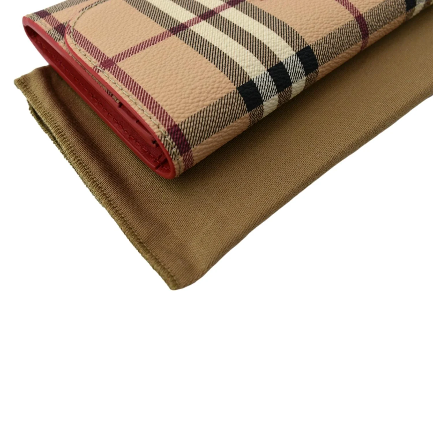 BURBERRY Haymarket House Check Clutch Wallet Beige - Image 5