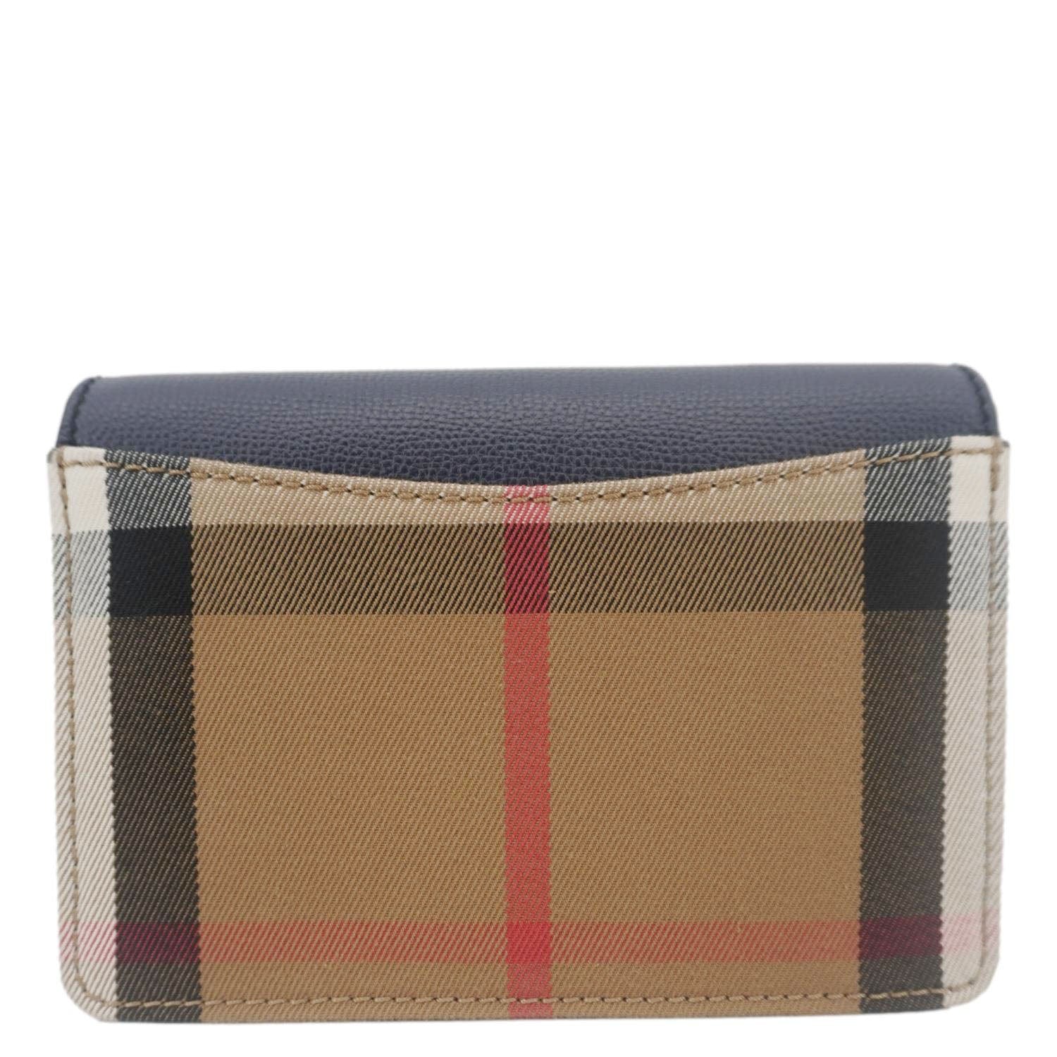 BURBERRY Hampshire Small House Check Crossbody Bag Navy Blue - Image 5