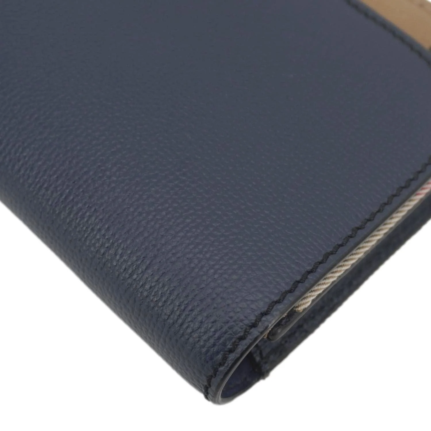 BURBERRY Hampshire Small House Check Crossbody Bag Navy Blue - Image 8