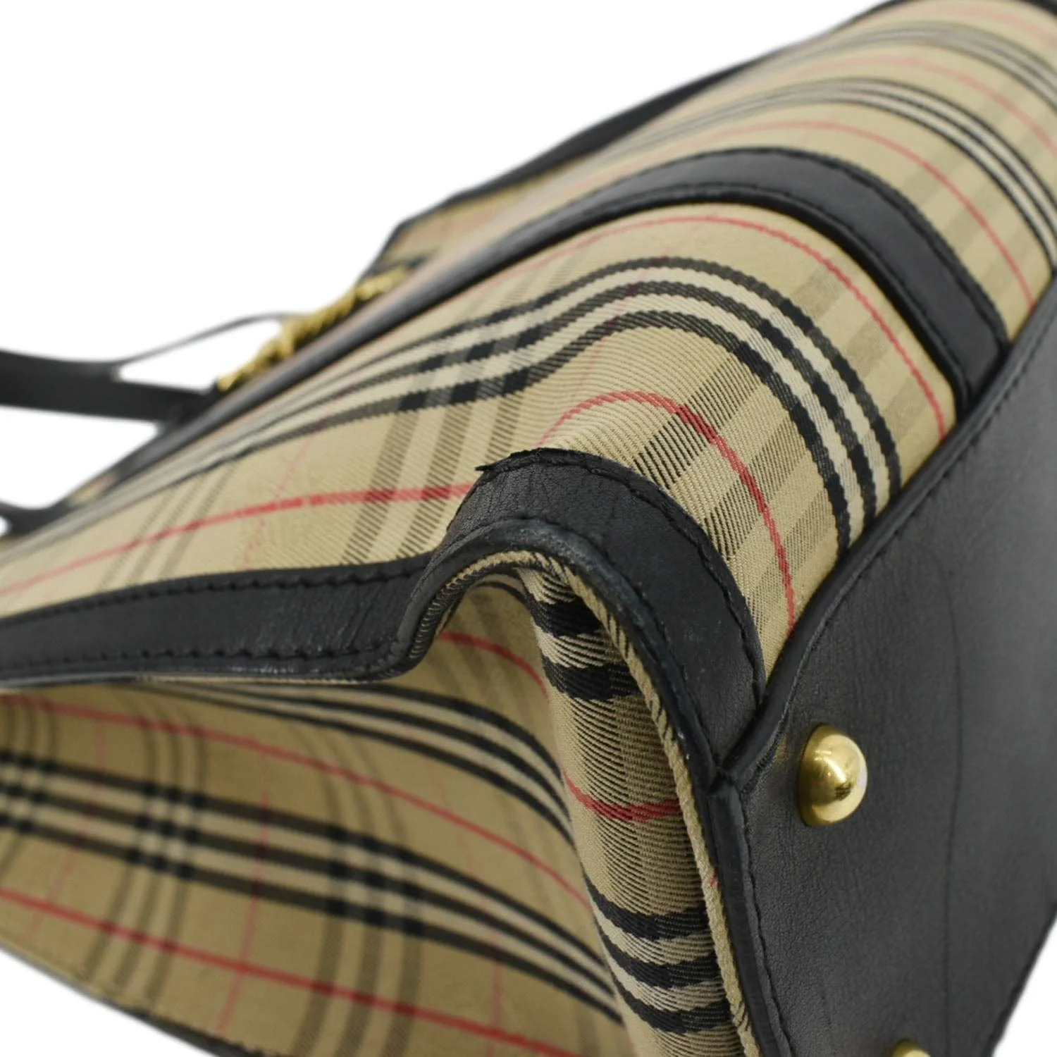 BURBERRY 1983 Knight Check Link Tote Shoulder Bag Beige - Image 9