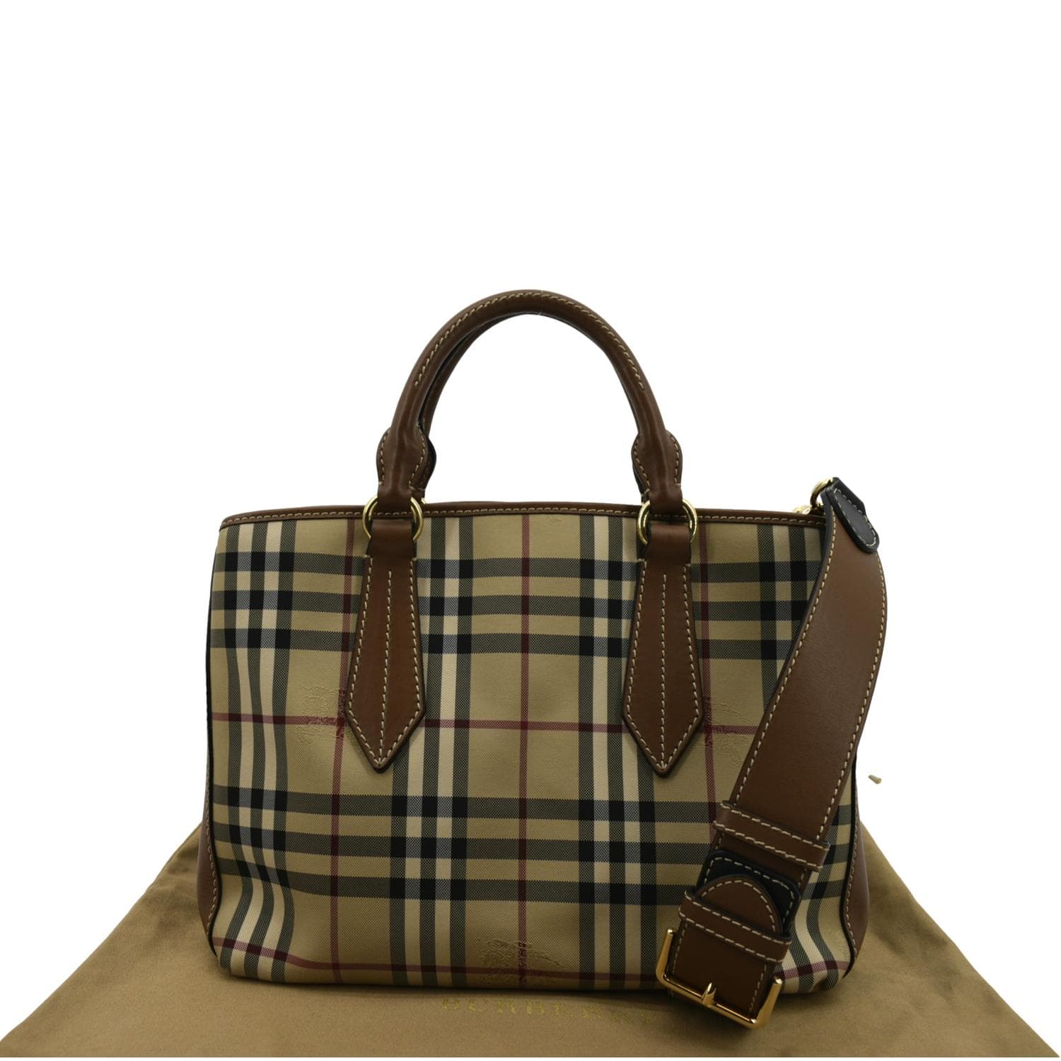 BURBERRY Medium Ballingdon House Check Canvas Crossbody Bag Beige - Image 4