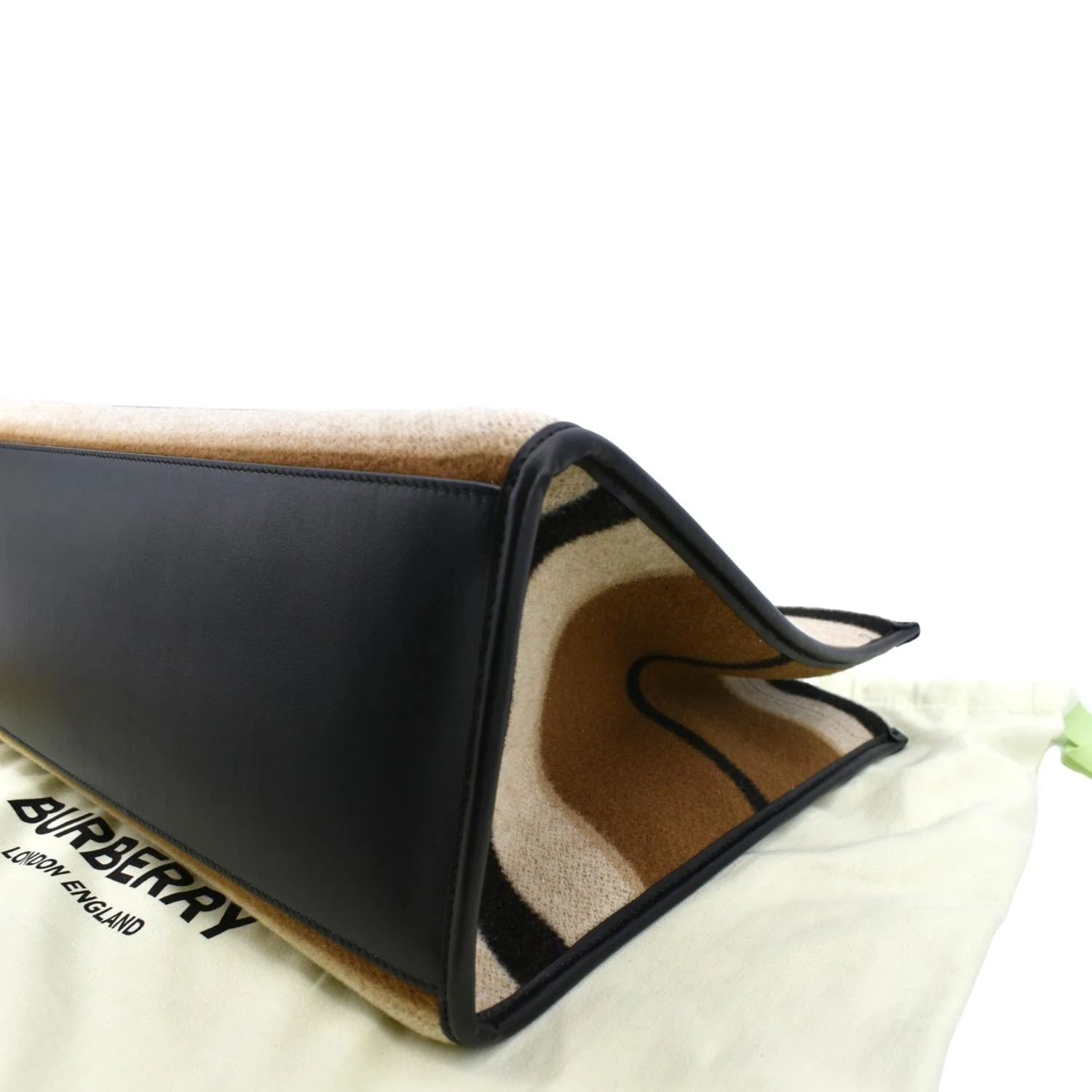 BURBERRY Freya Medium Calfskin Leather Canvas Hobo Natural - Image 8
