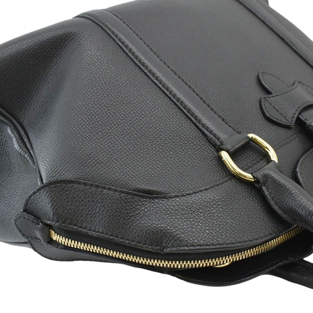 BURBERRY Milverton Medium Leather Tote Bag Black - Image 6