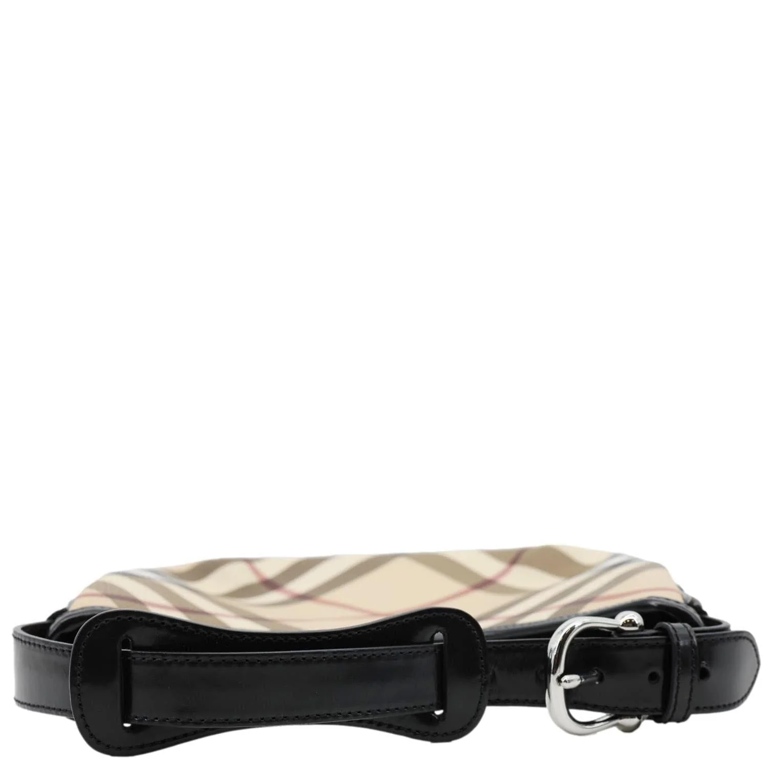 BURBERRY Nova Check Canvas Hobo Bag Black - Image 4