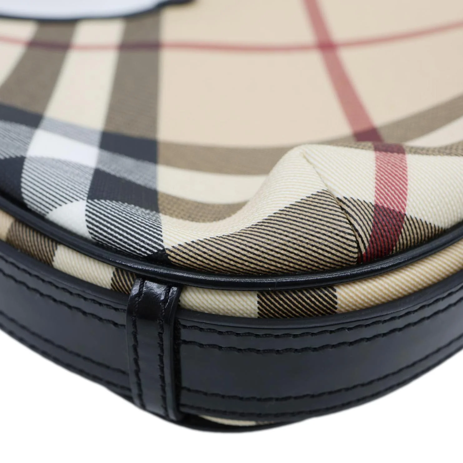 BURBERRY Nova Check Canvas Hobo Bag Black - Image 7