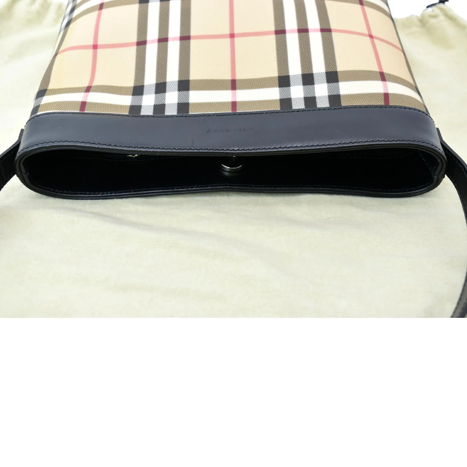 BURBERRY Nova Check Canvas Shoulder Bag Black - Image 4