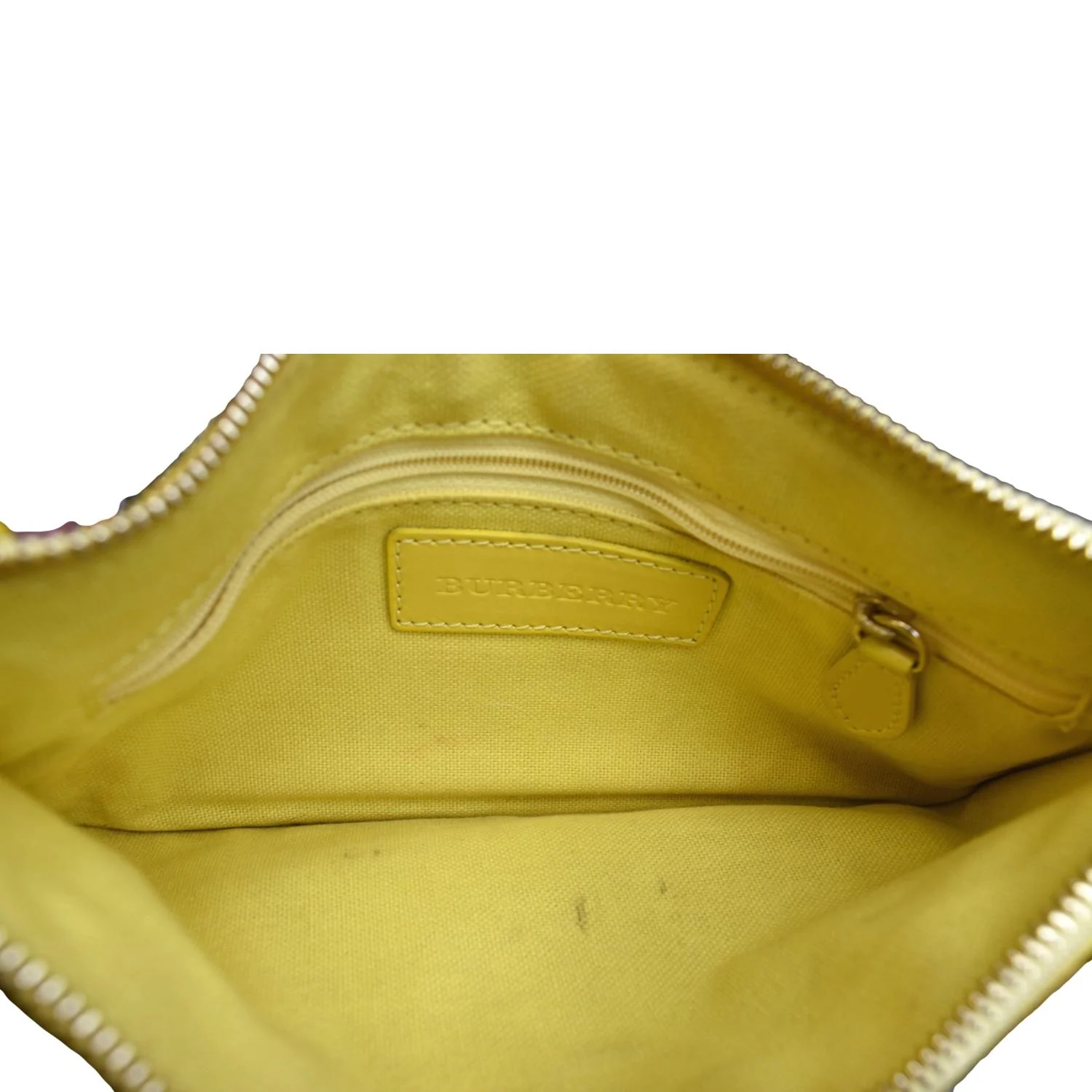 BURBERRY Nova Check Leather Pochette Bag Yellow - Image 11