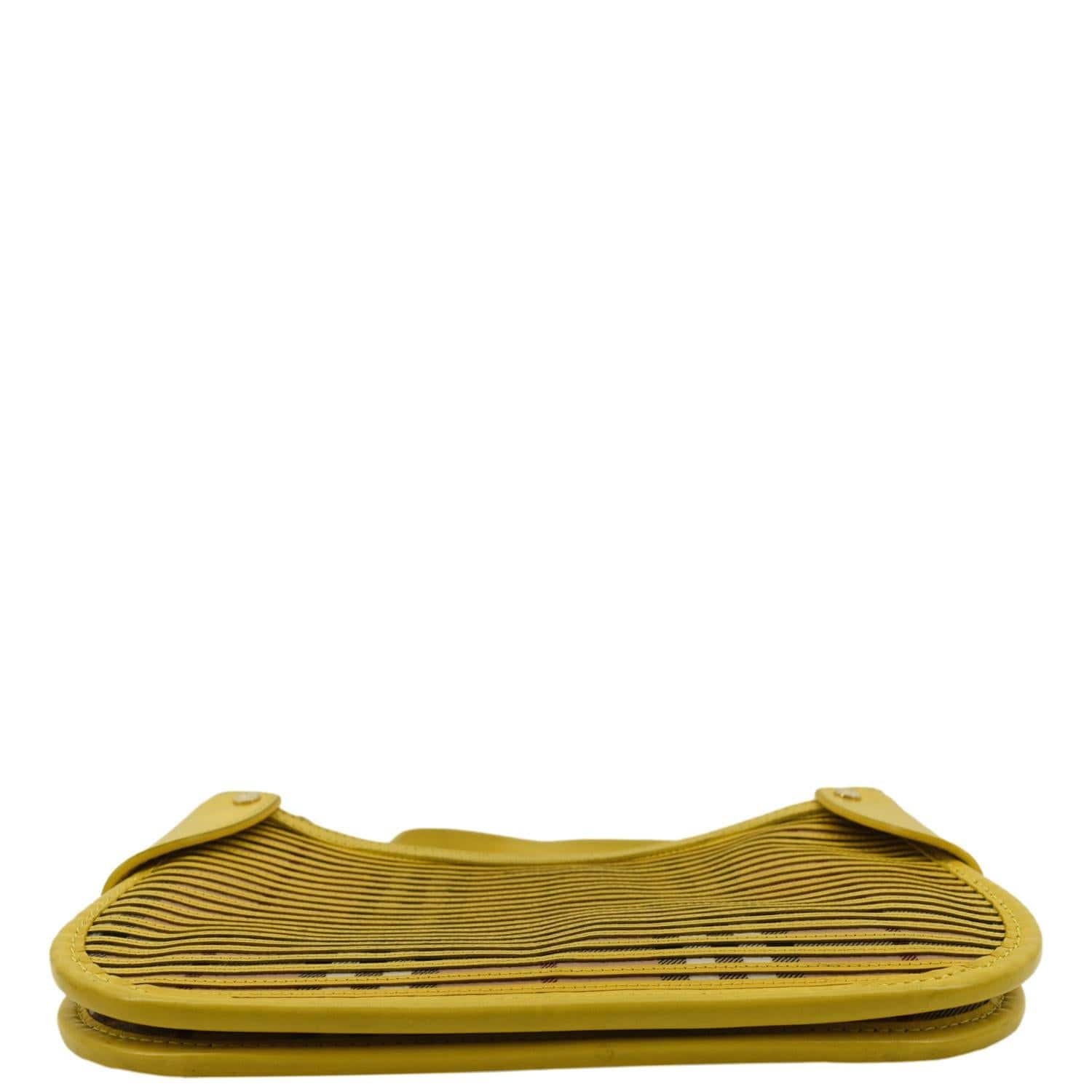 BURBERRY Nova Check Leather Pochette Bag Yellow - Image 9