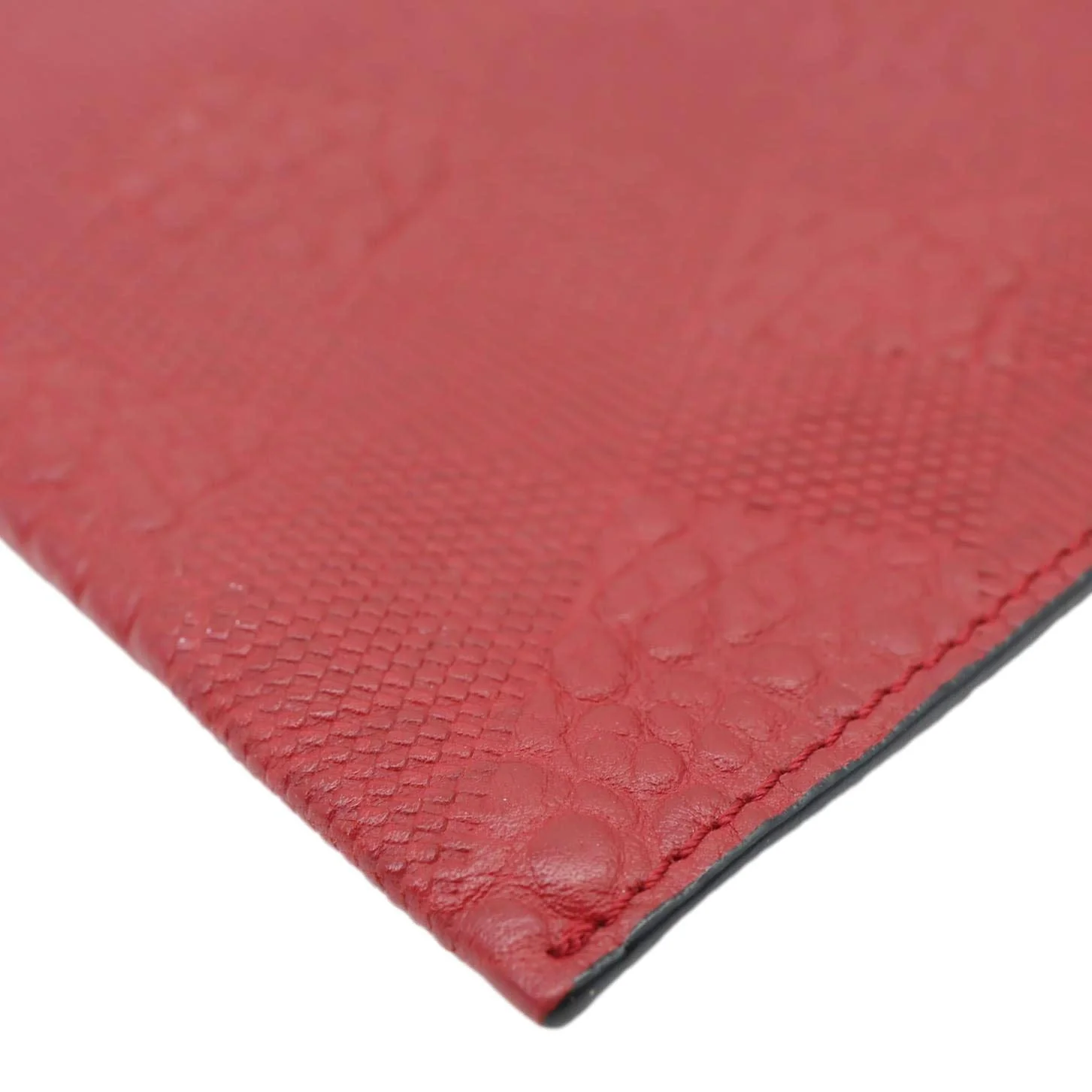 BURBERRY Peyton Grain Check Embossed Leather Clutch Crossbody Bag Red - Image 9