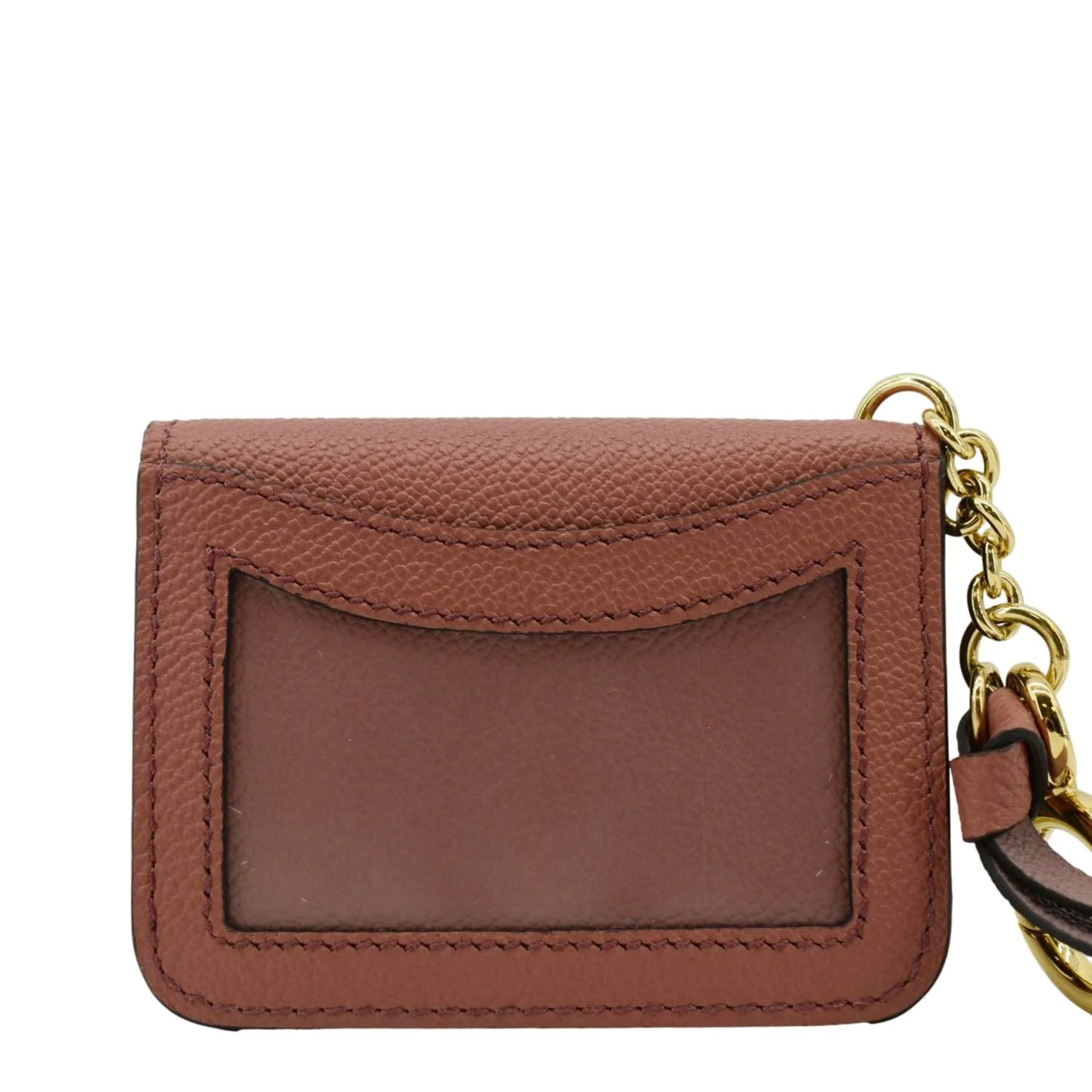 BURBERRY Camberwell Small Soft Grain Leather Card Case Wallet Peach - Image 4